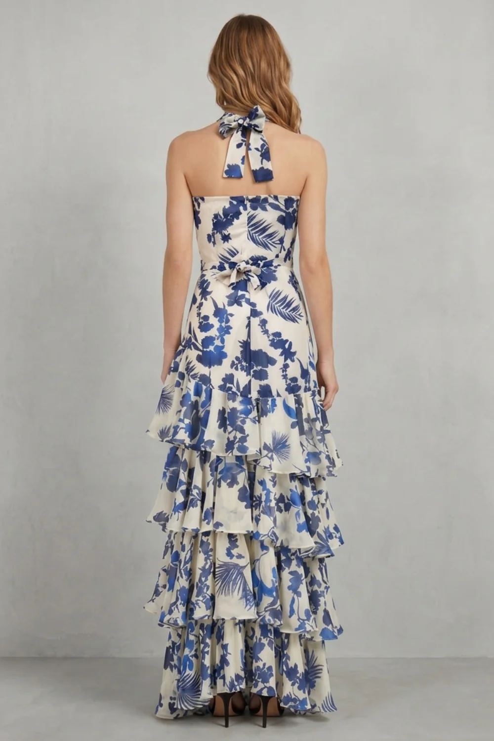 Lunarelle – Floral halter elegance – Maxi dress - Image 4