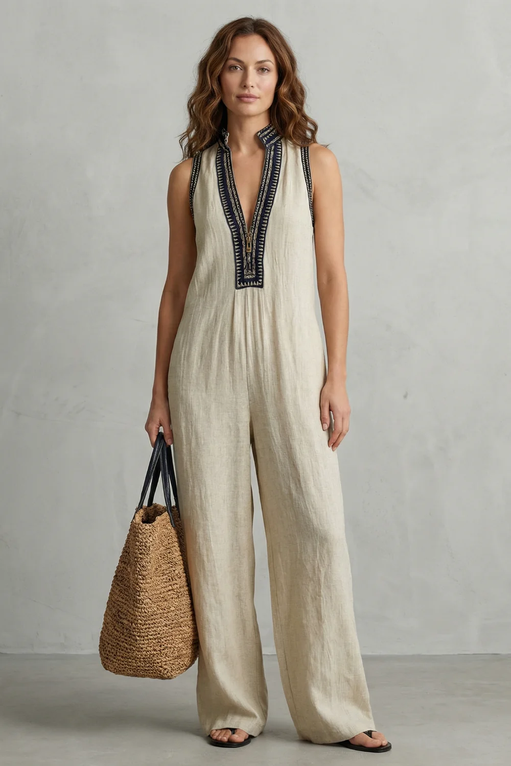 Lunaria – Minimalist zip stand collar – Jumpsuit - Image 2