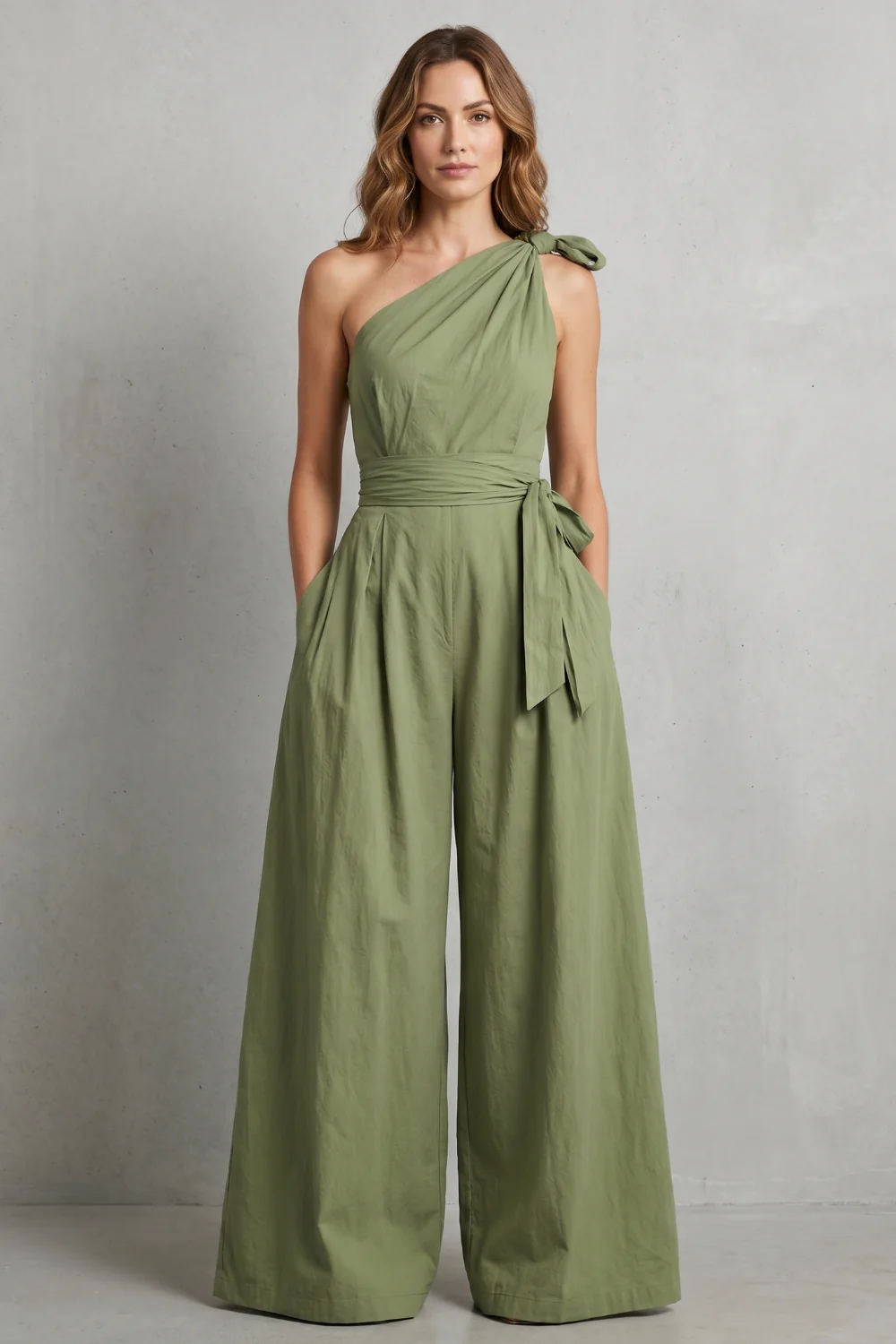 Lunéa – Graceful draped silhouette – One-shoulder jumpsuit - Image 2