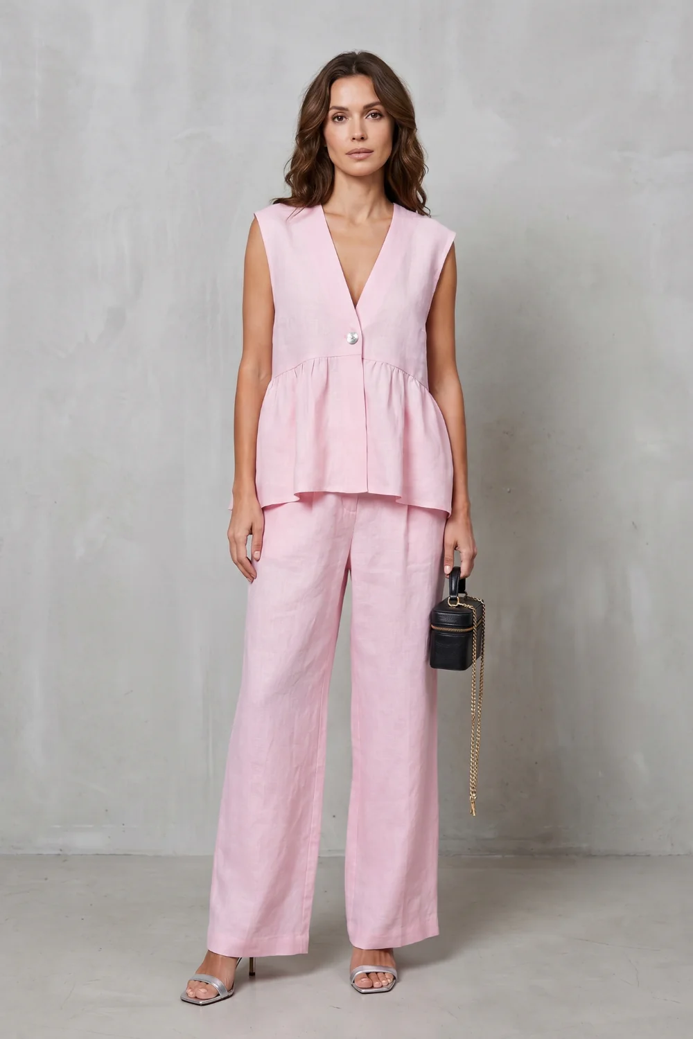 Lunessa – Soft peplum elegance – Two-piece trouser set - Image 2