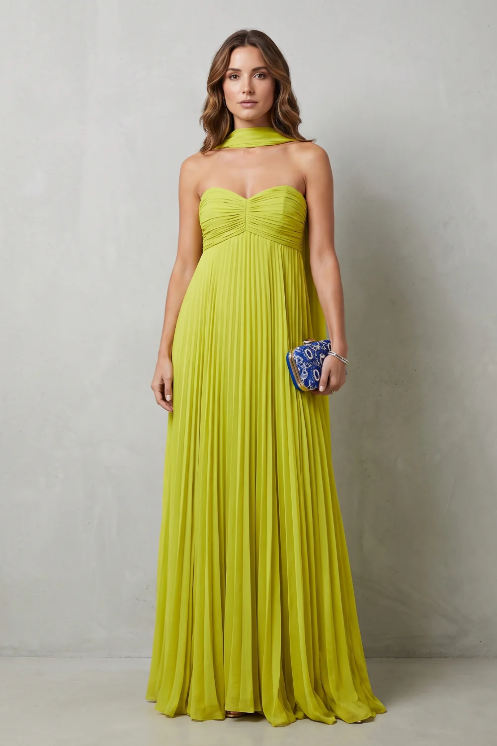 Makayelle – Pleated halter grace – Maxi dress - Image 2