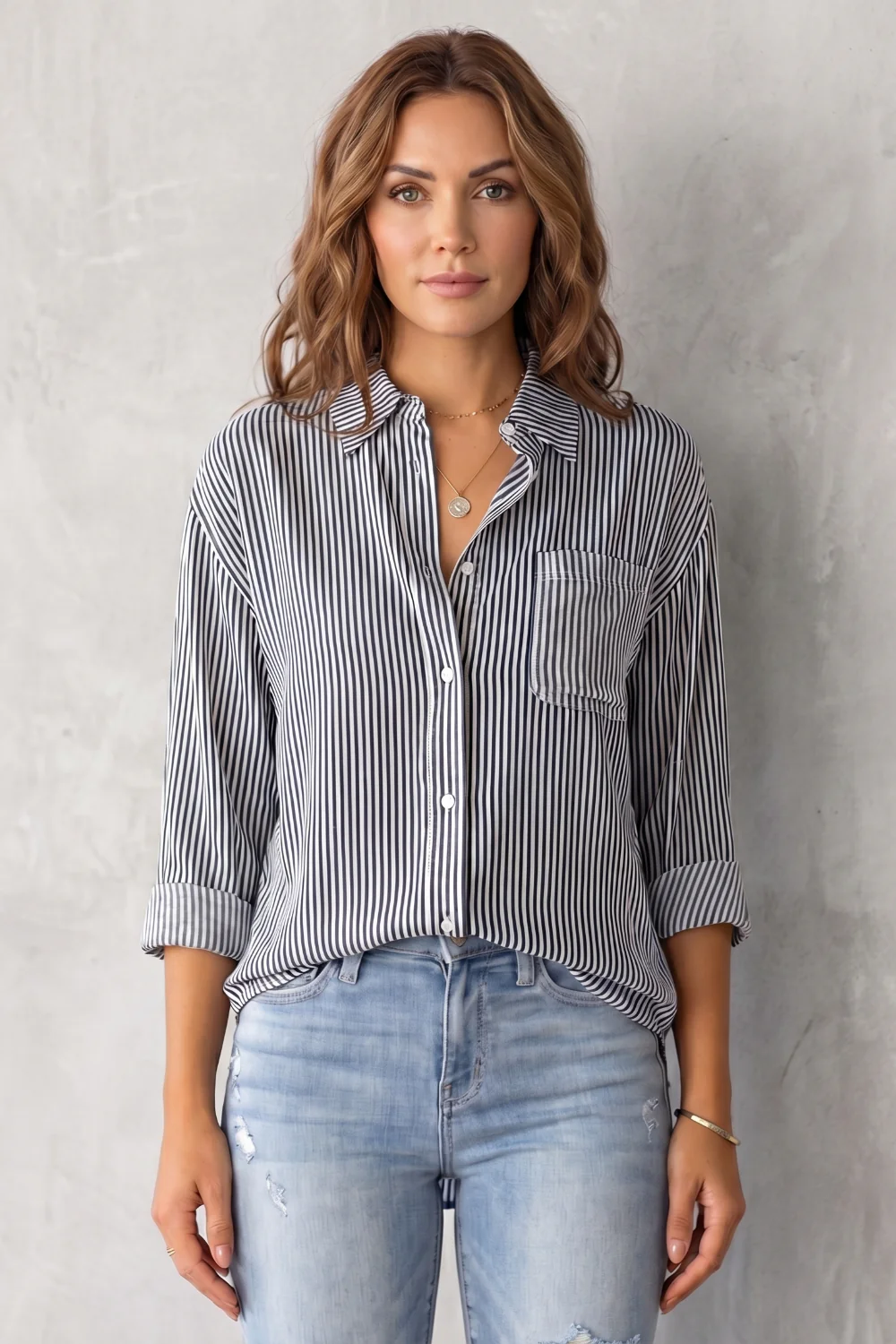 Marinelle – Classic striped pattern – Button-up shirt - Image 8