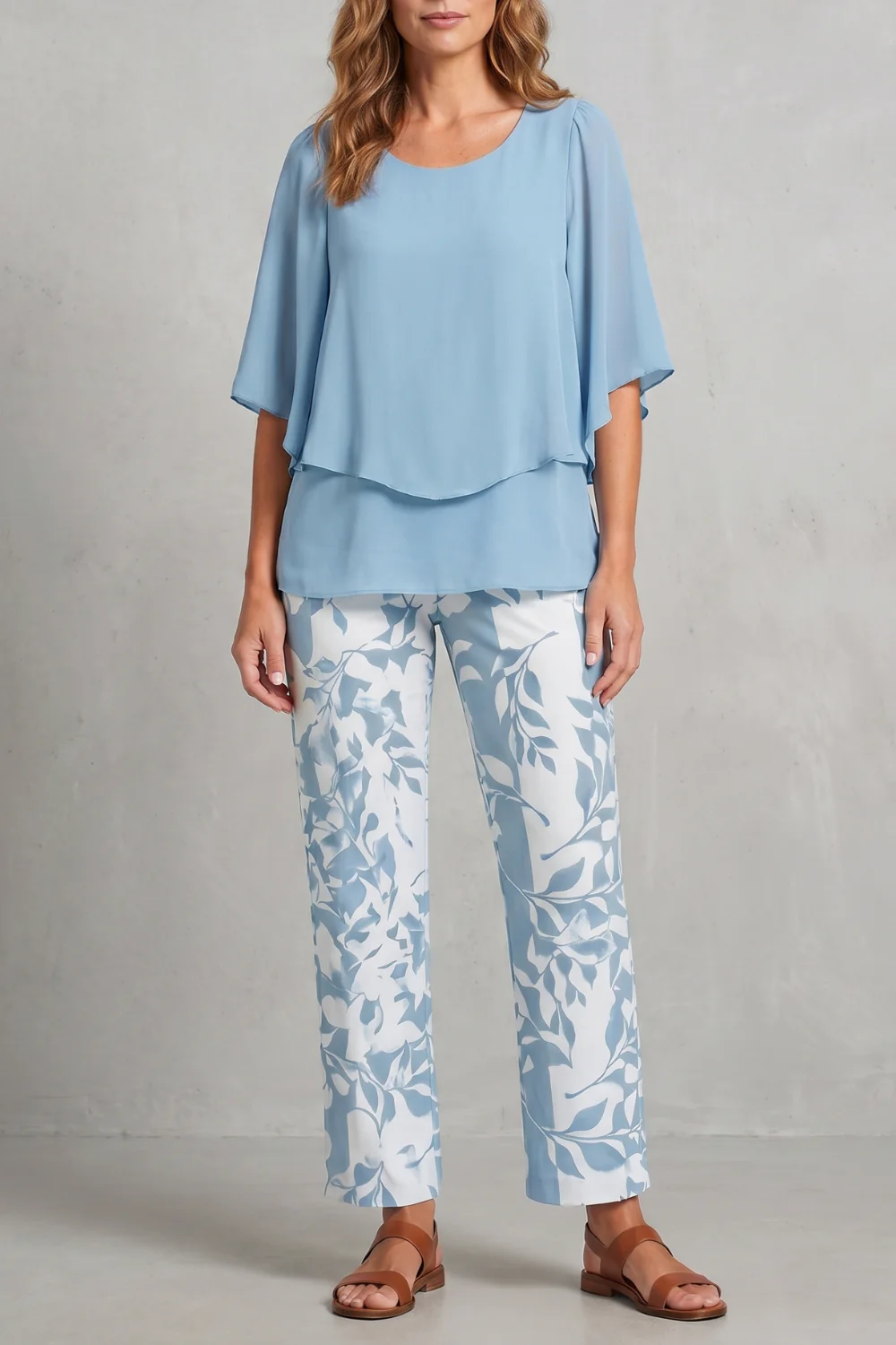 Mariselle – Botanical print elegance – Two-piece trouser set - Image 5