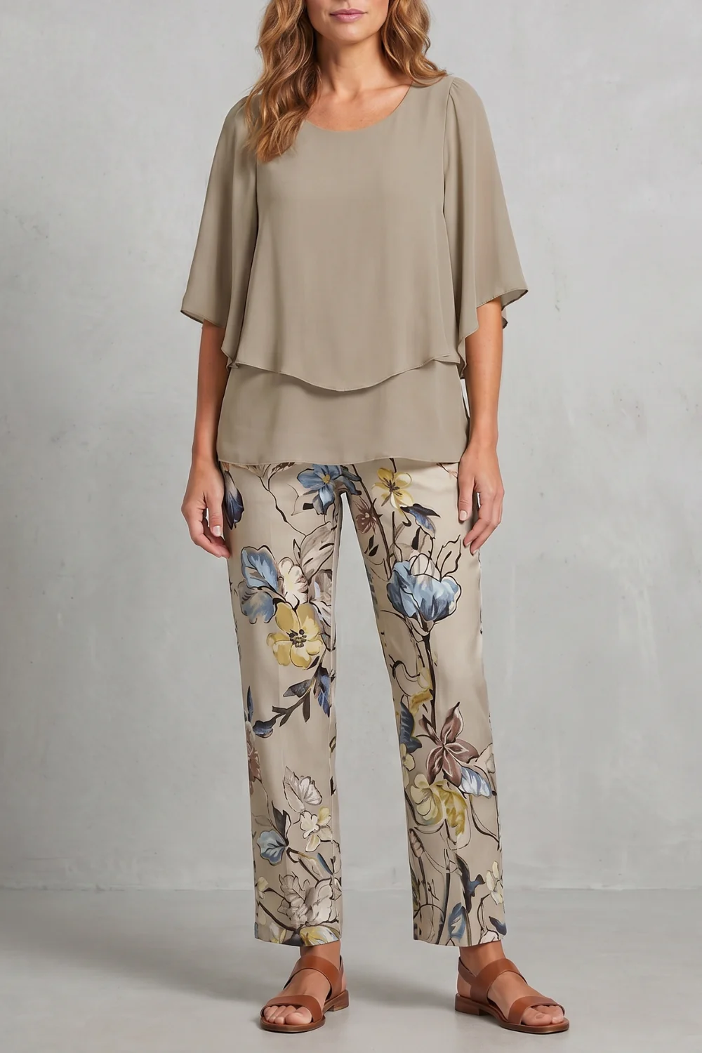 Mariselle – Botanical print elegance – Two-piece trouser set - Image 9