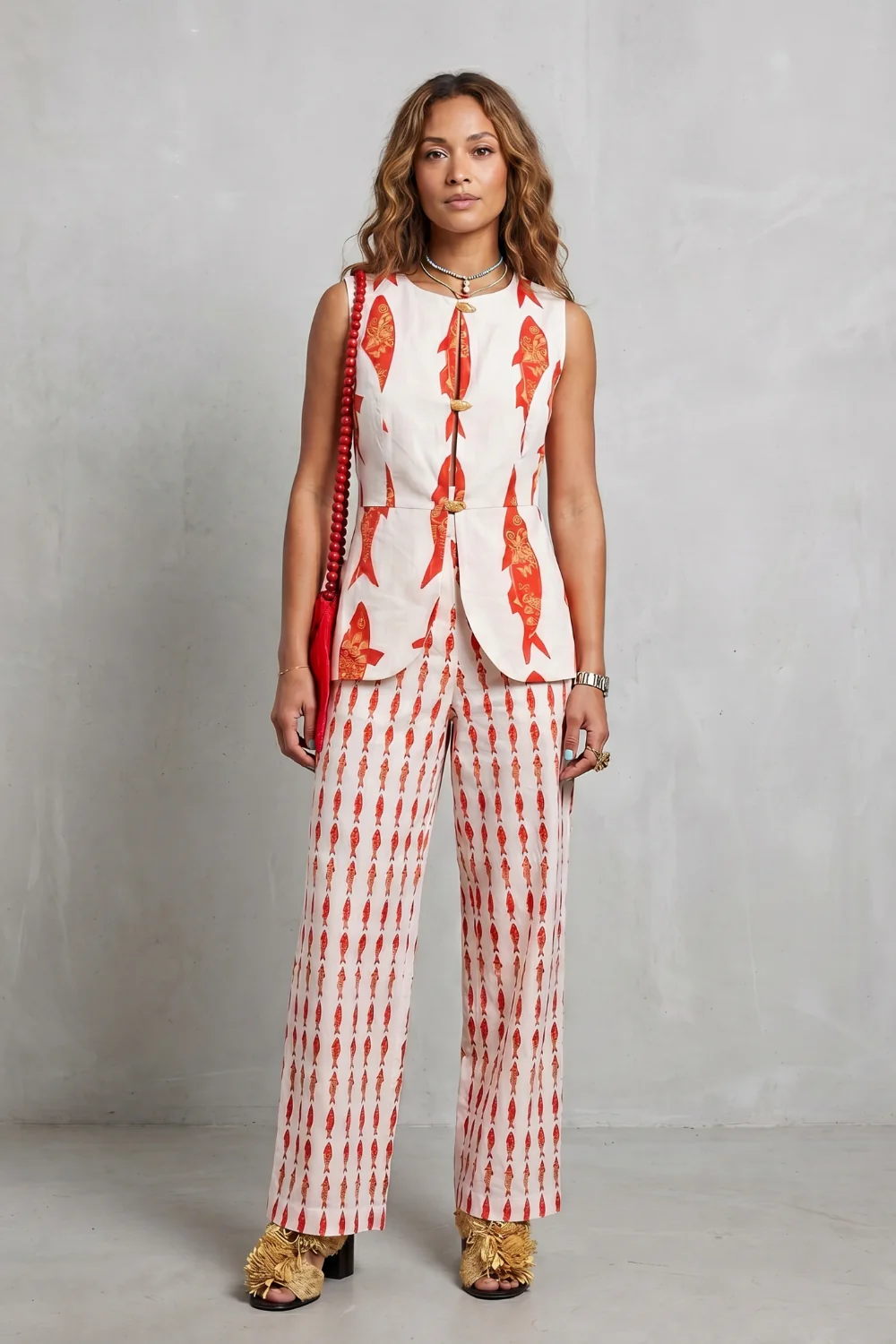 Mariselle – Coastal print sophistication – Trouser set - Image 2