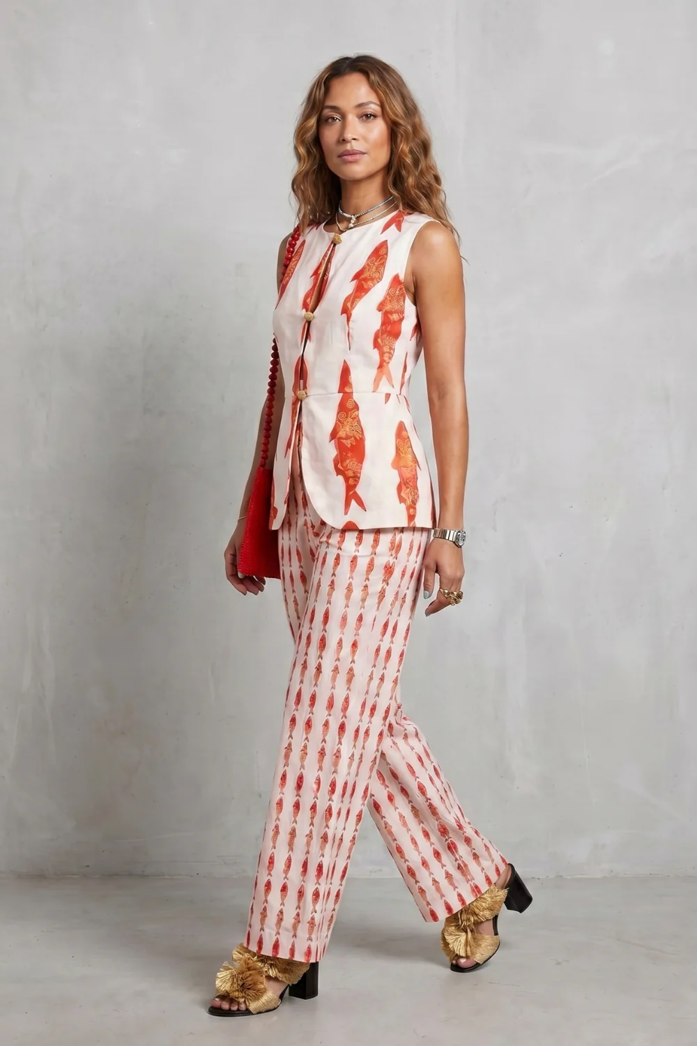 Mariselle – Coastal print sophistication – Trouser set - Image 3