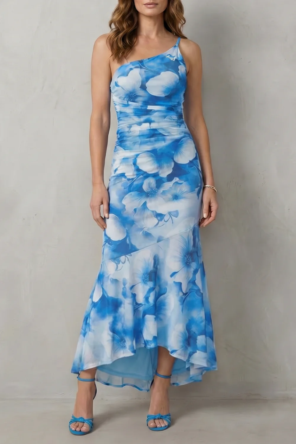 Marissa – Floral elegance – Women’s One-Shoulder Maxi Dress - Image 5