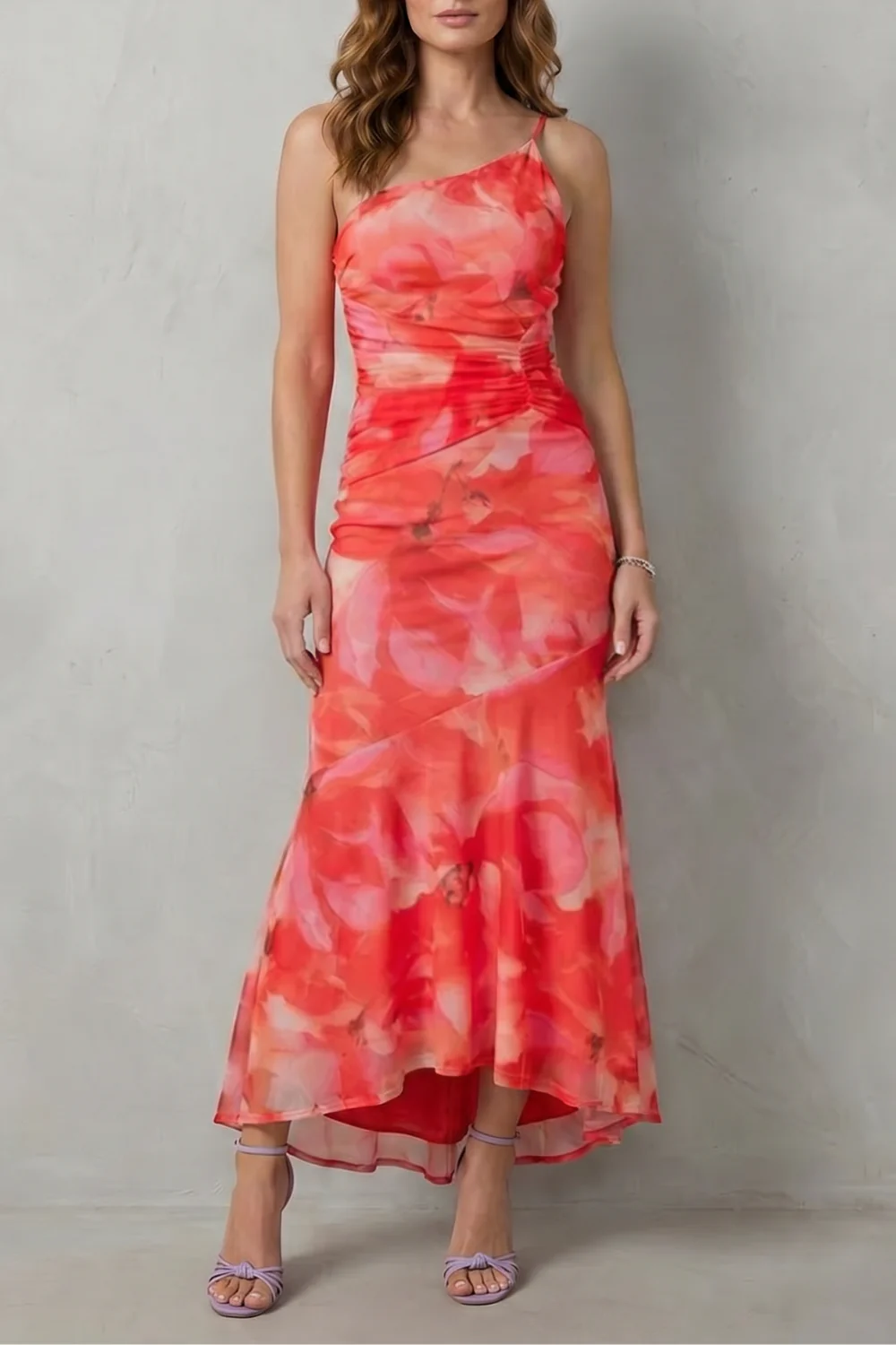 Marissa – Floral elegance – Women’s One-Shoulder Maxi Dress - Image 7