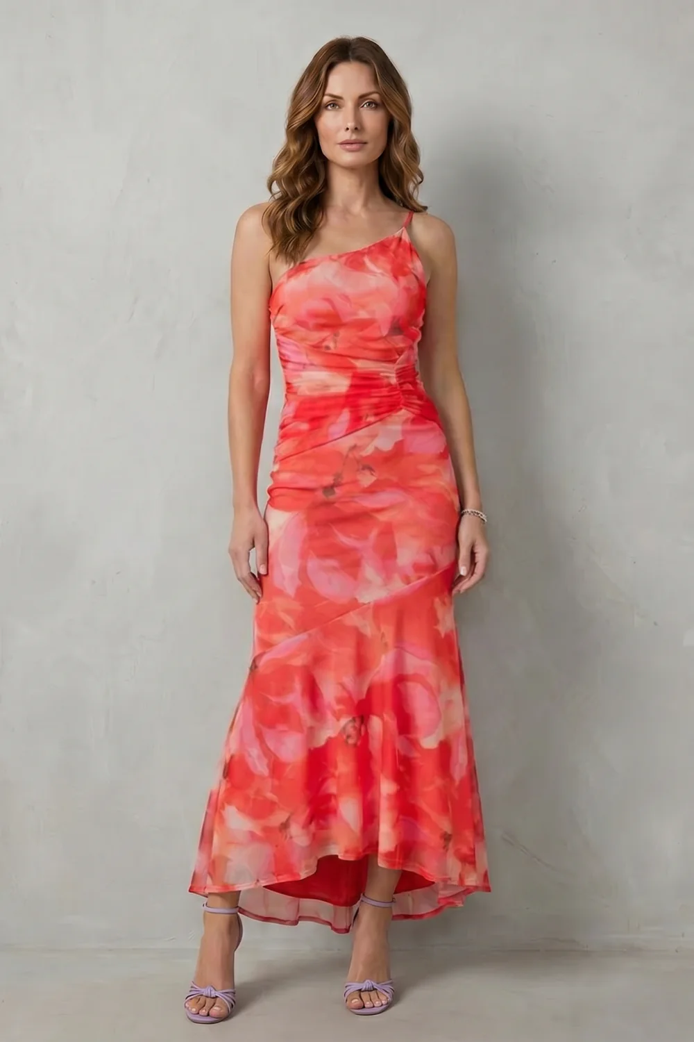 Marissa – Floral elegance – Women’s One-Shoulder Maxi Dress - Image 8