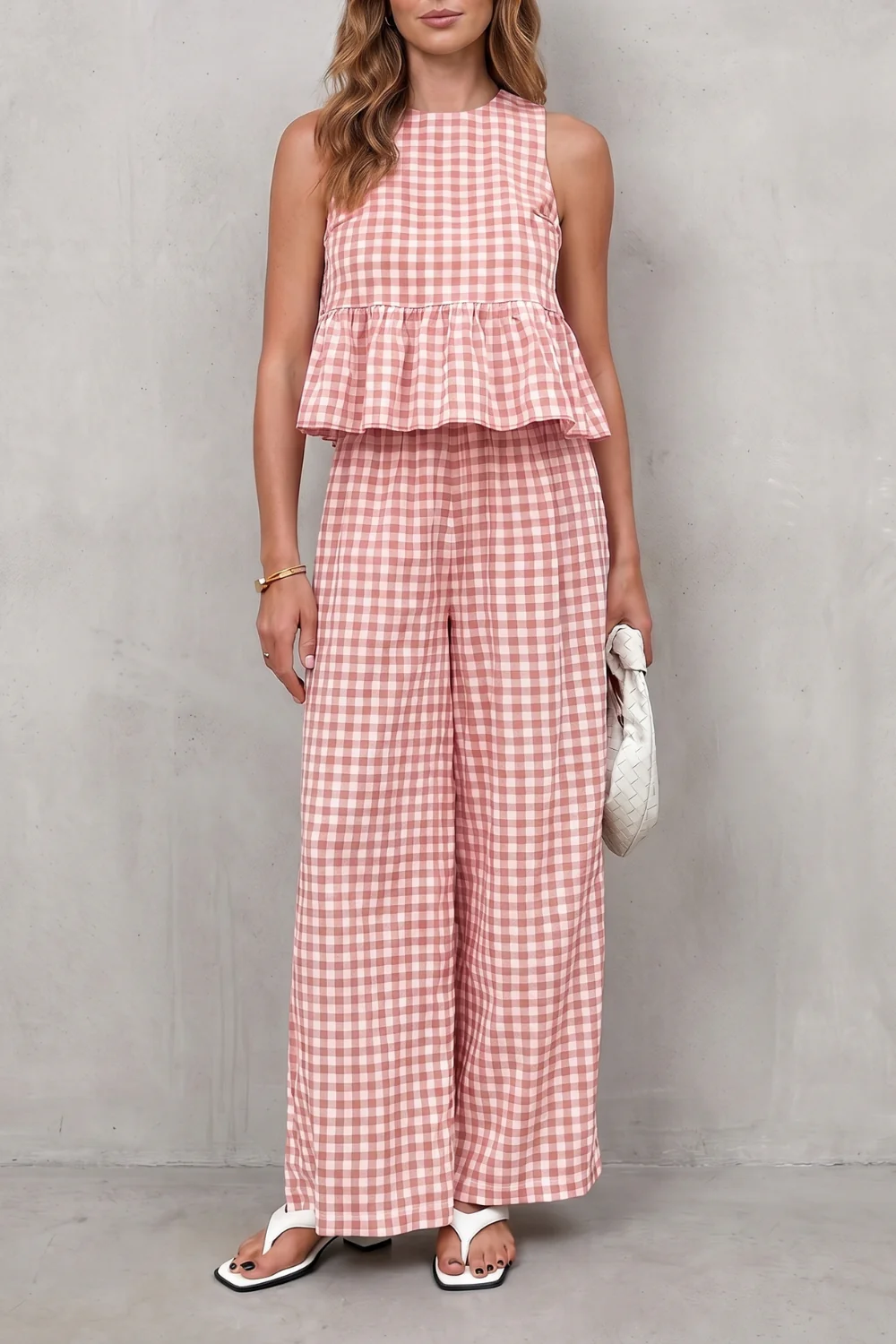 Marivelle – Charming gingham pattern – Two-piece trouser set - Image 11