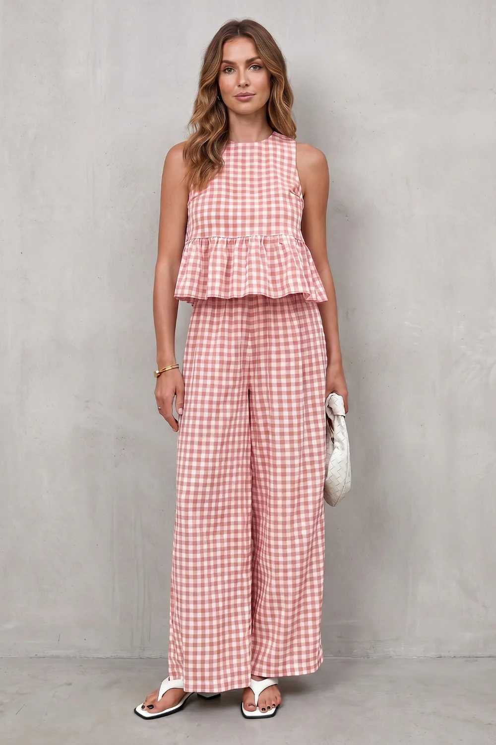 Marivelle – Charming gingham pattern – Two-piece trouser set - Image 12
