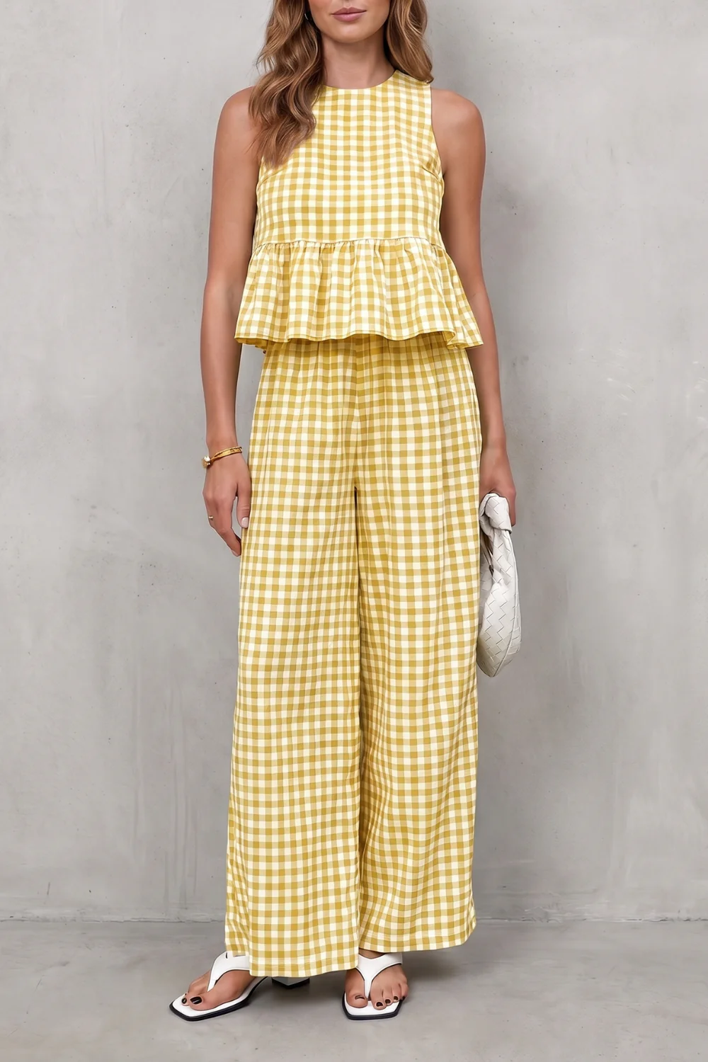 Marivelle – Charming gingham pattern – Two-piece trouser set - Image 13