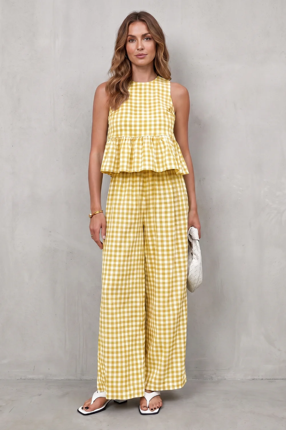 Marivelle – Charming gingham pattern – Two-piece trouser set - Image 14