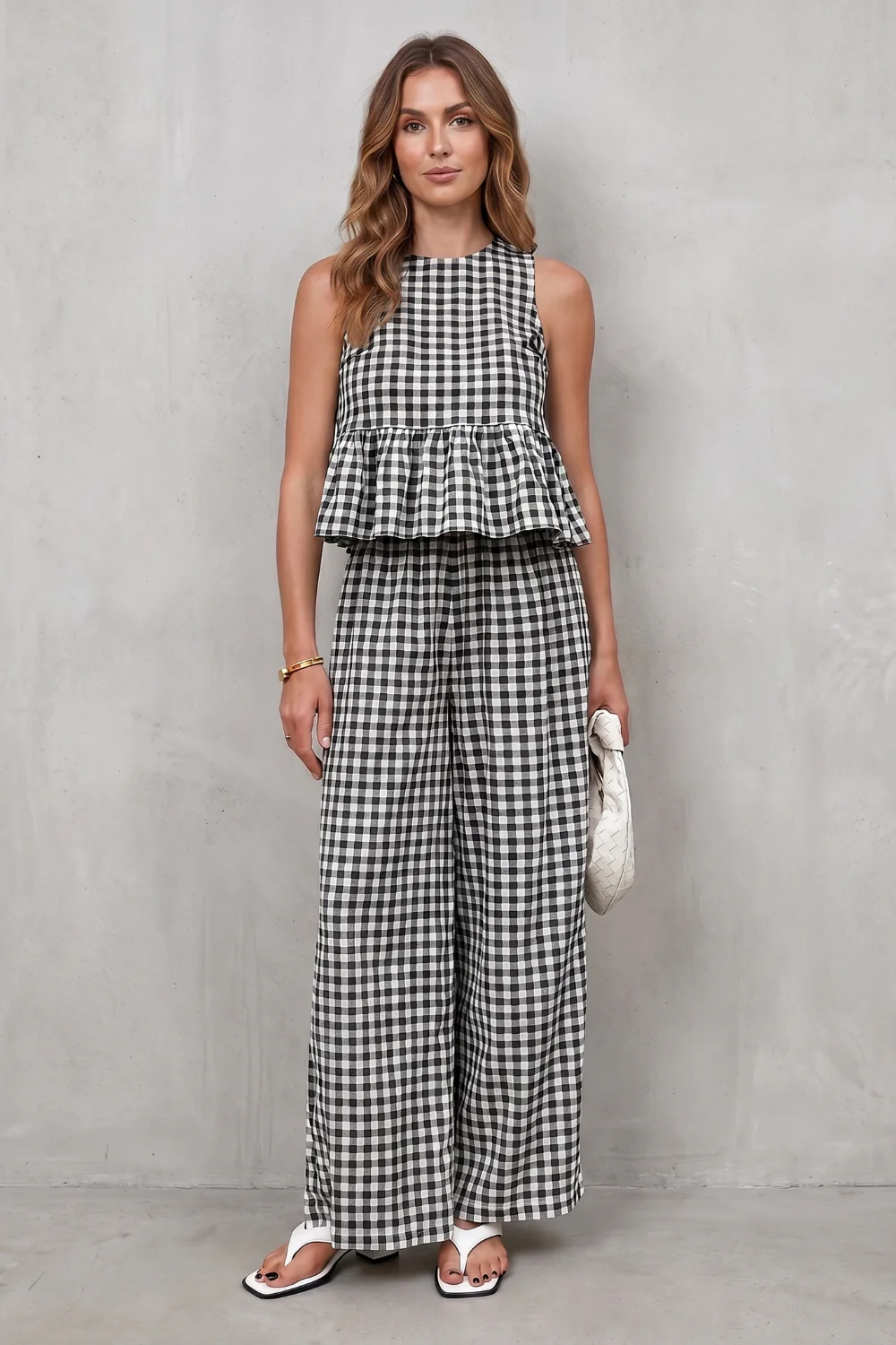 Marivelle – Charming gingham pattern – Two-piece trouser set - Image 6