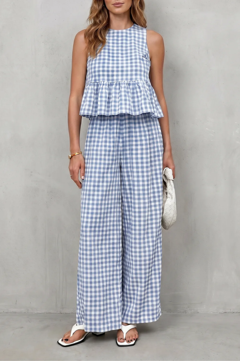Marivelle – Charming gingham pattern – Two-piece trouser set - Image 7