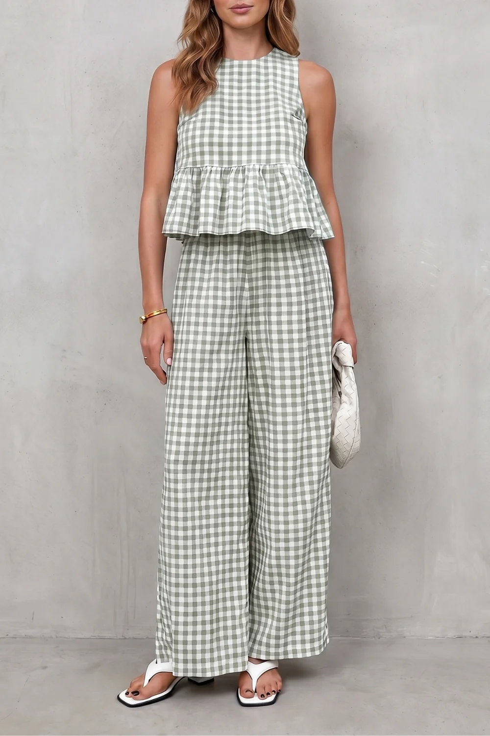 Marivelle – Charming gingham pattern – Two-piece trouser set - Image 9