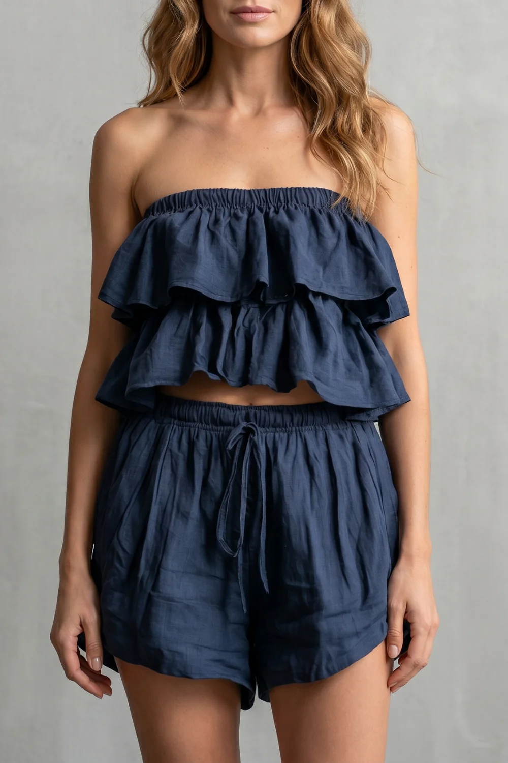 Marivelle – Ruffled seaside charm – Shorts set