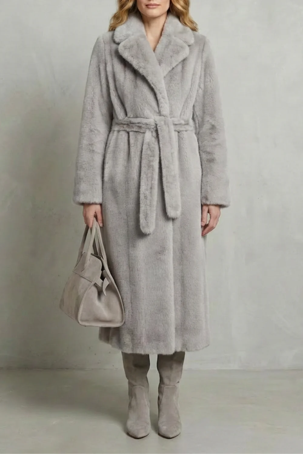 Marivonne – Oversized silhouette – Faux fur long coat - Image 11