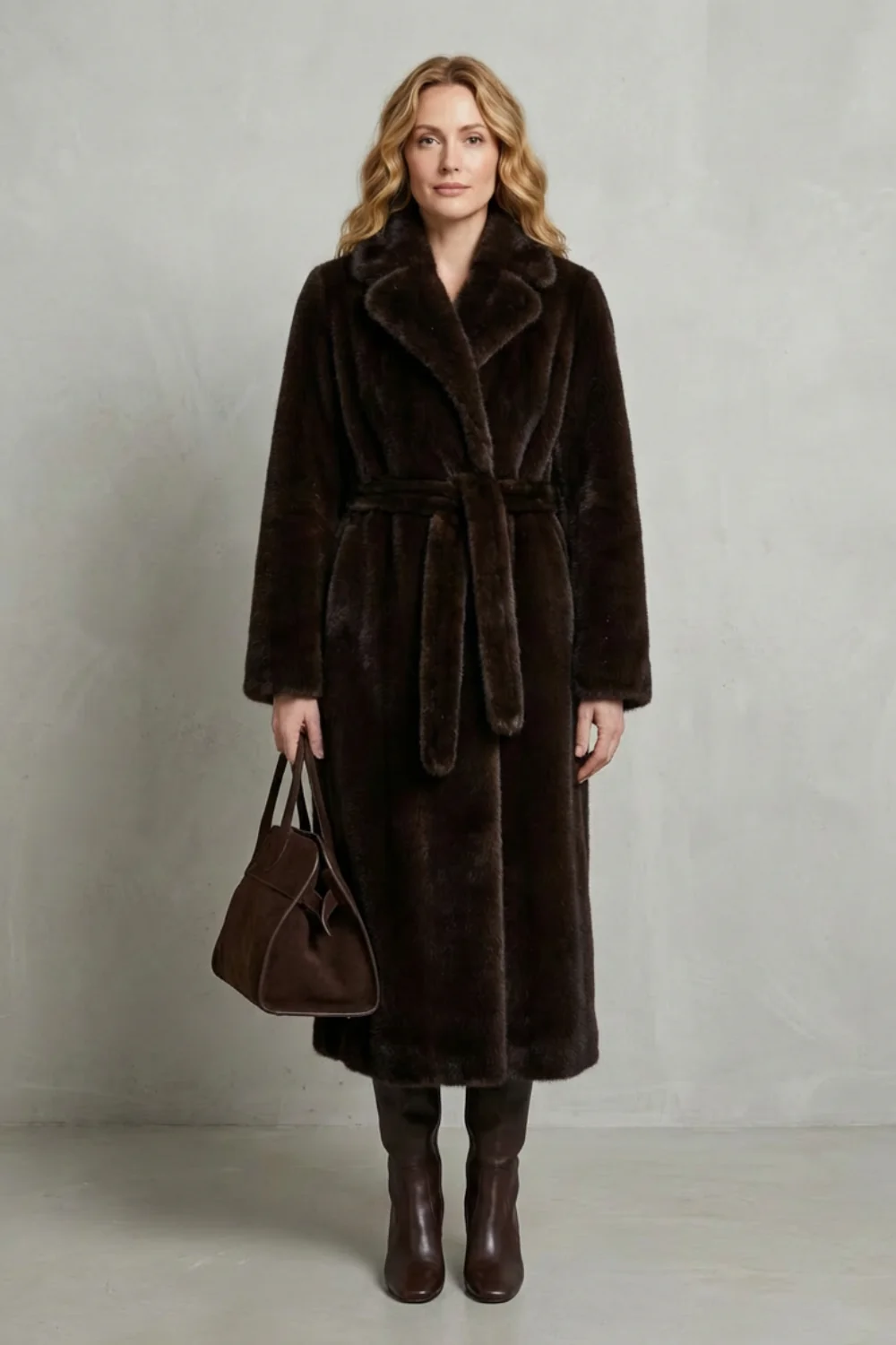 Marivonne – Oversized silhouette – Faux fur long coat - Image 2