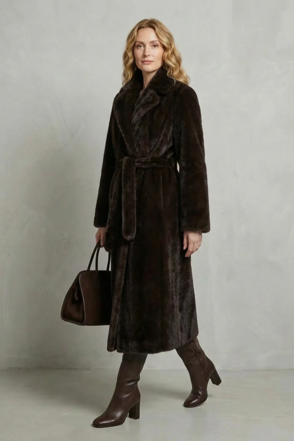 Marivonne – Oversized silhouette – Faux fur long coat - Image 3