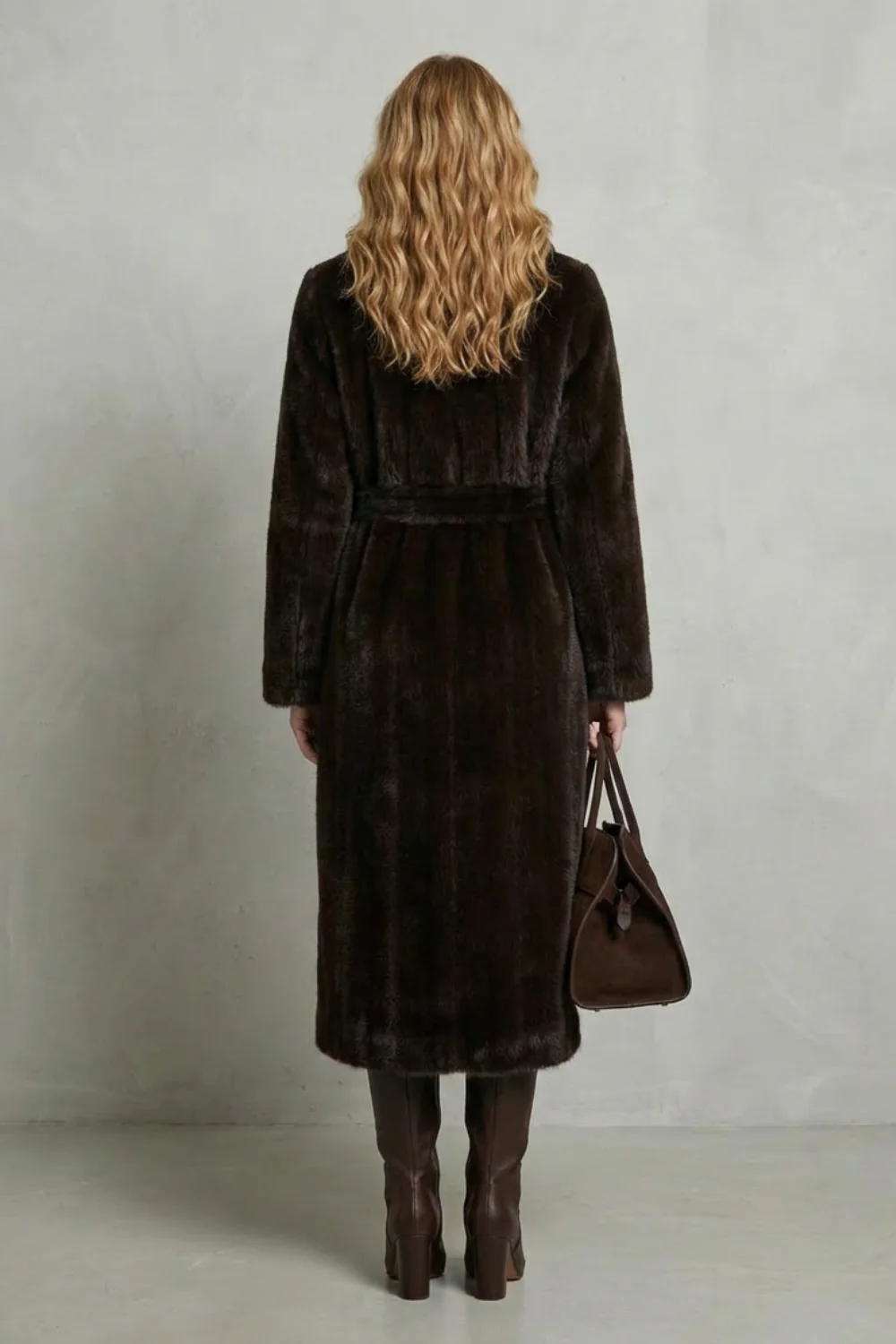 Marivonne – Oversized silhouette – Faux fur long coat - Image 4