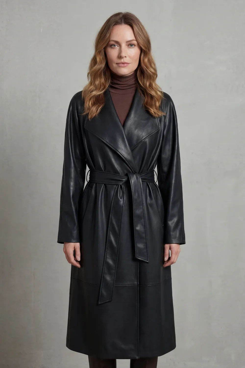 Marzienne – Waist-cinching silhouette – Faux leather trench coat - Image 6