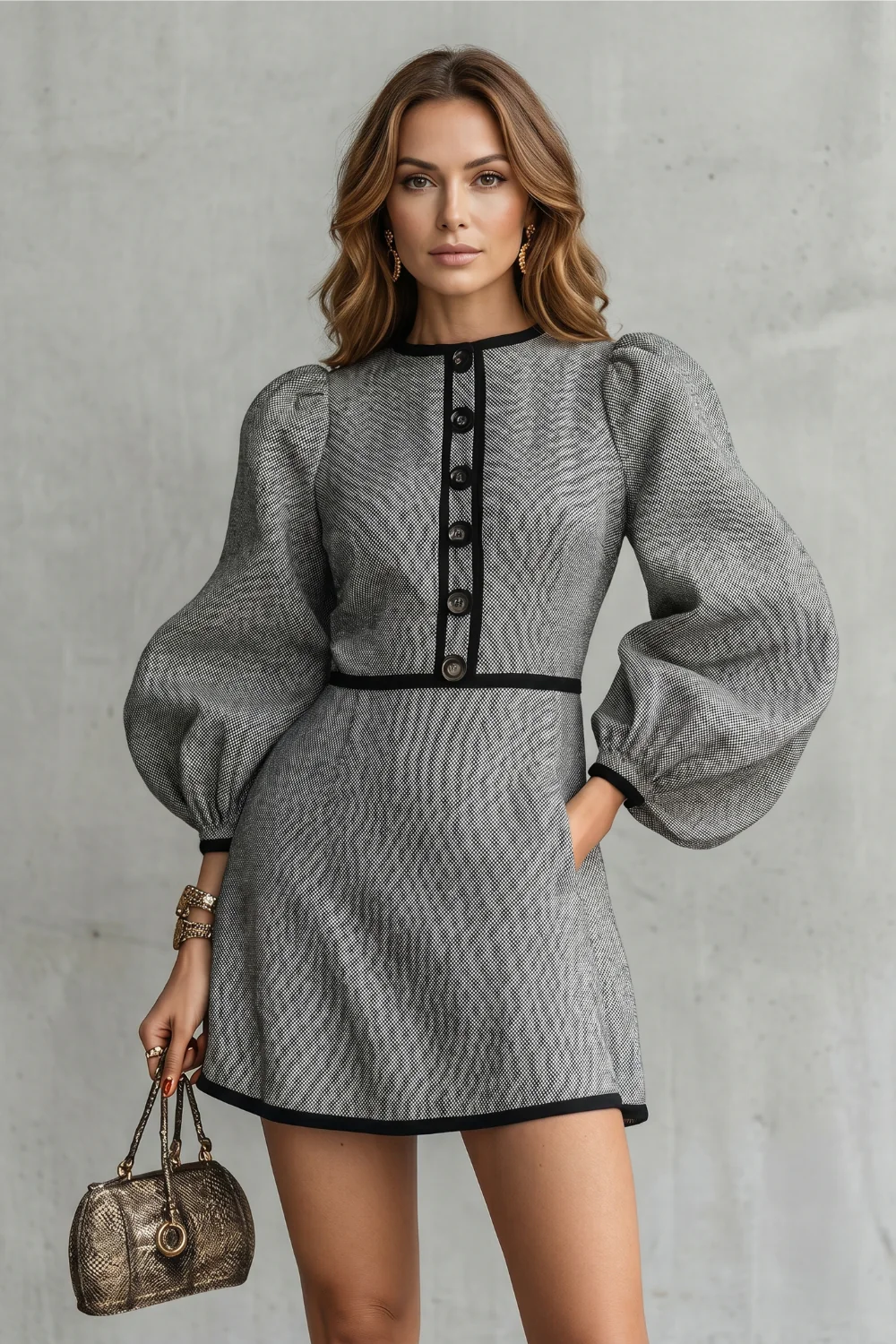 Montelisse – Parisian contrast elegance – Mini dress - Image 2