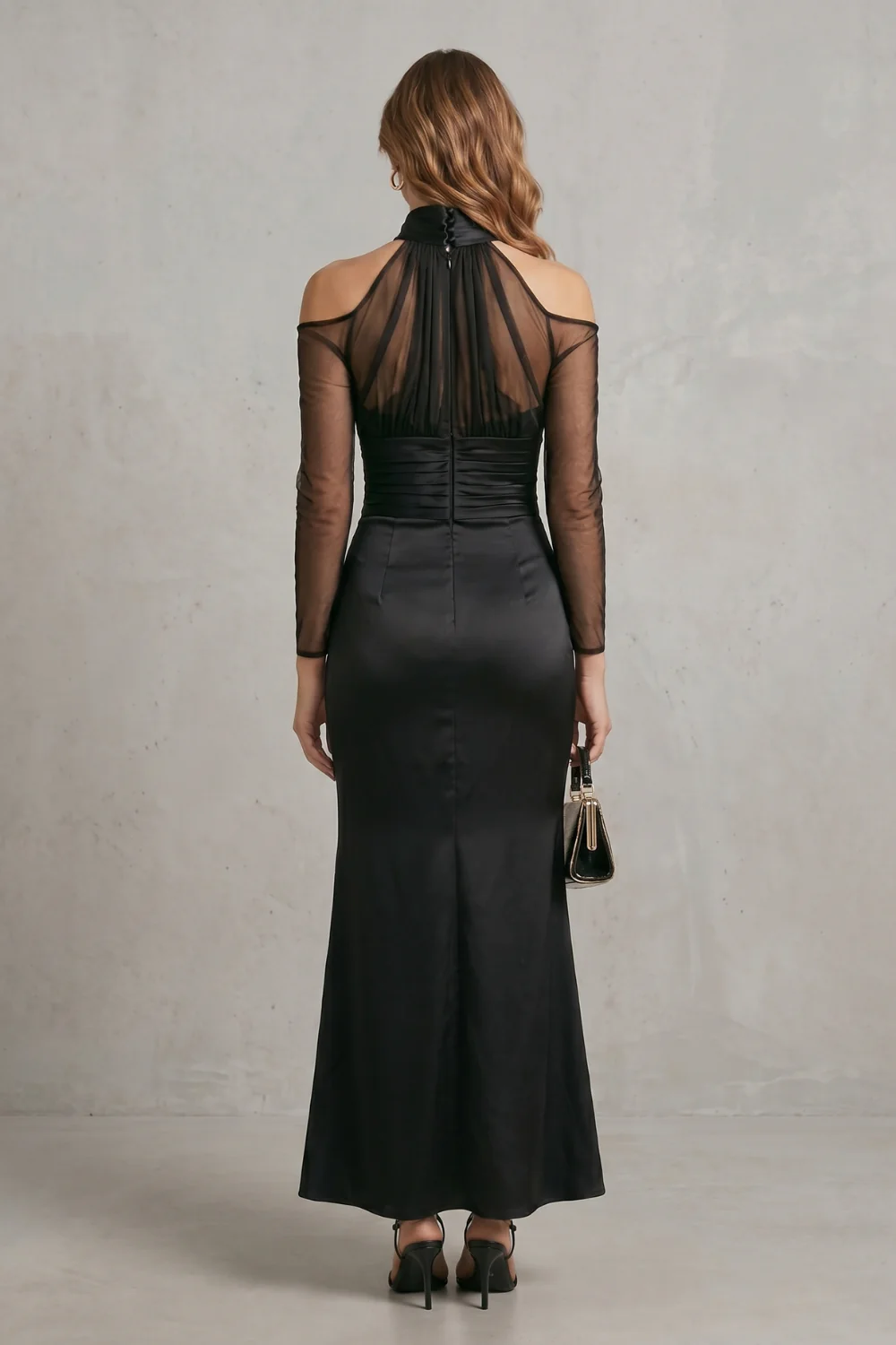 Noirélle – Sheer mesh elegance – Mermaid maxi dress - Image 4