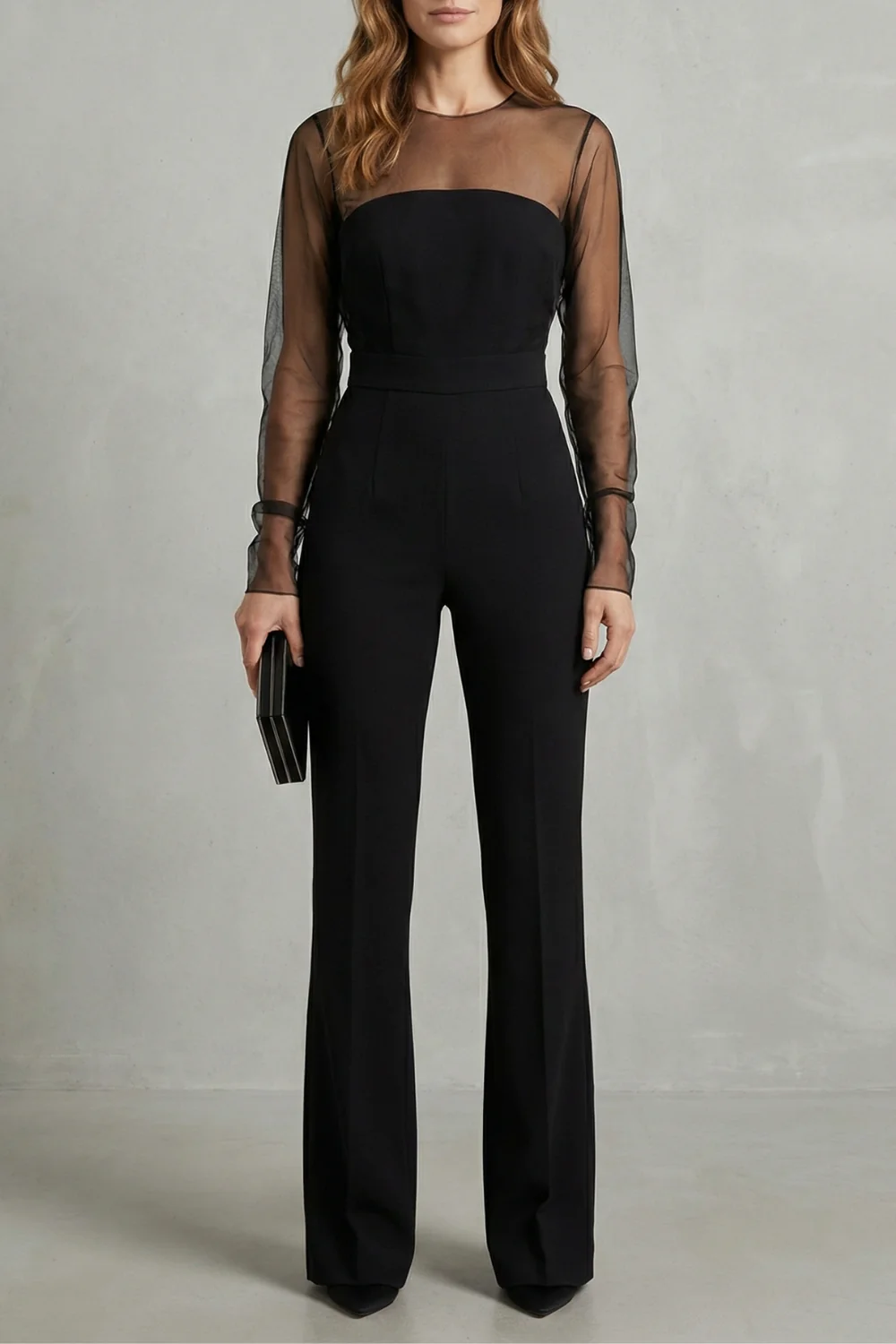 Noirelle – Sheer mesh elegant silhouette – Jumpsuit