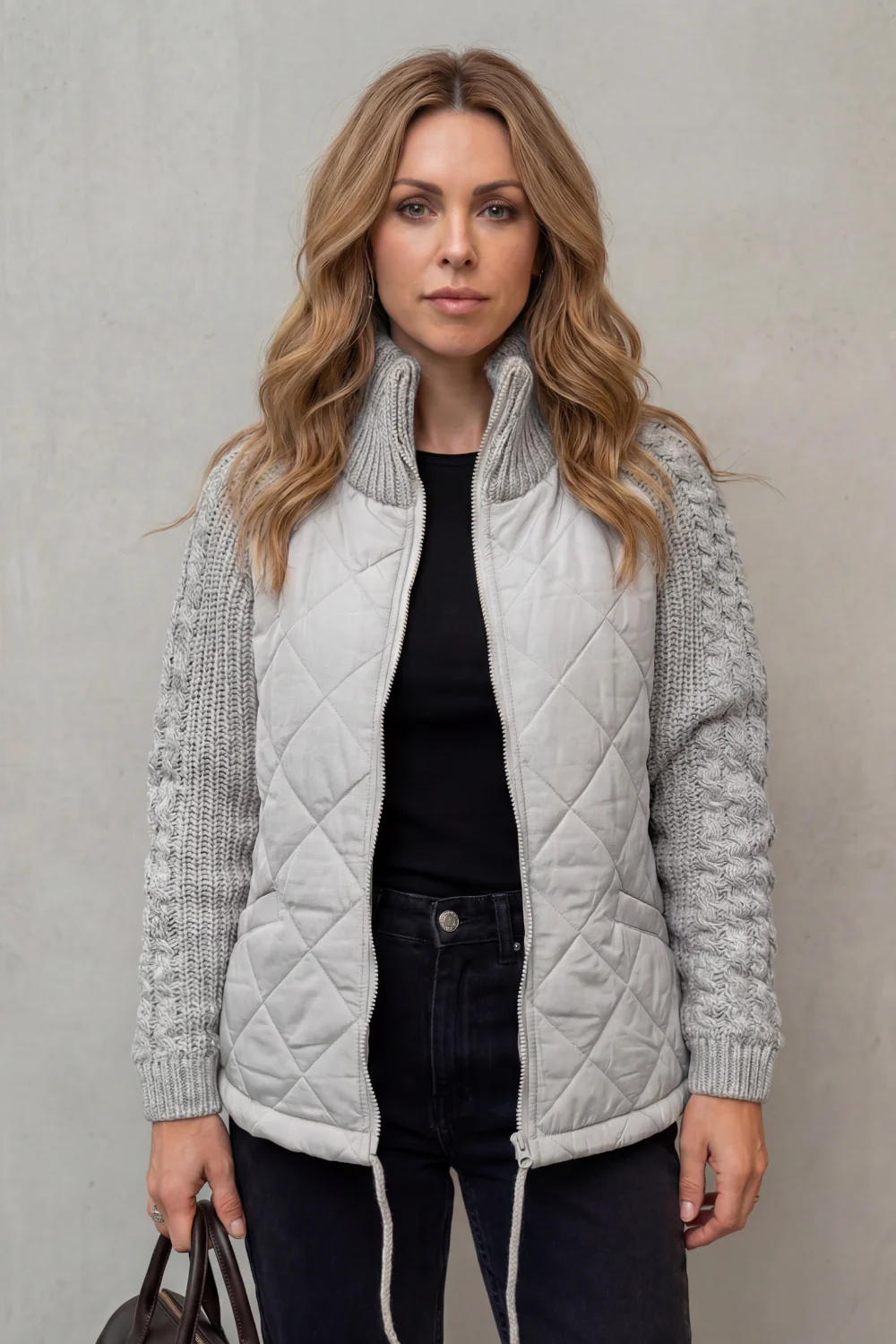 Norcetta – Textured knit detail – Quilted puffer jacket - Image 10