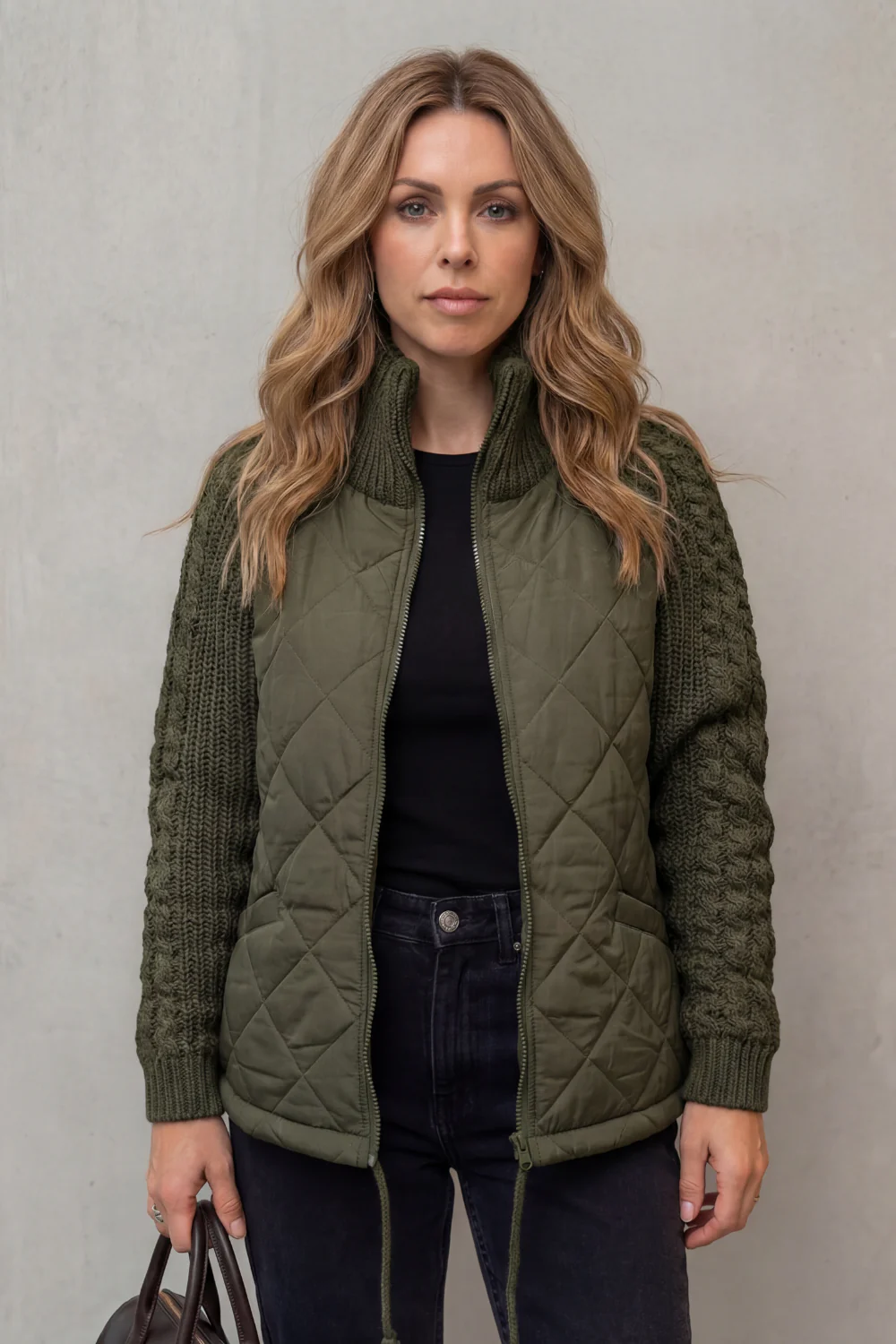 Norcetta – Textured knit detail – Quilted puffer jacket - Image 12