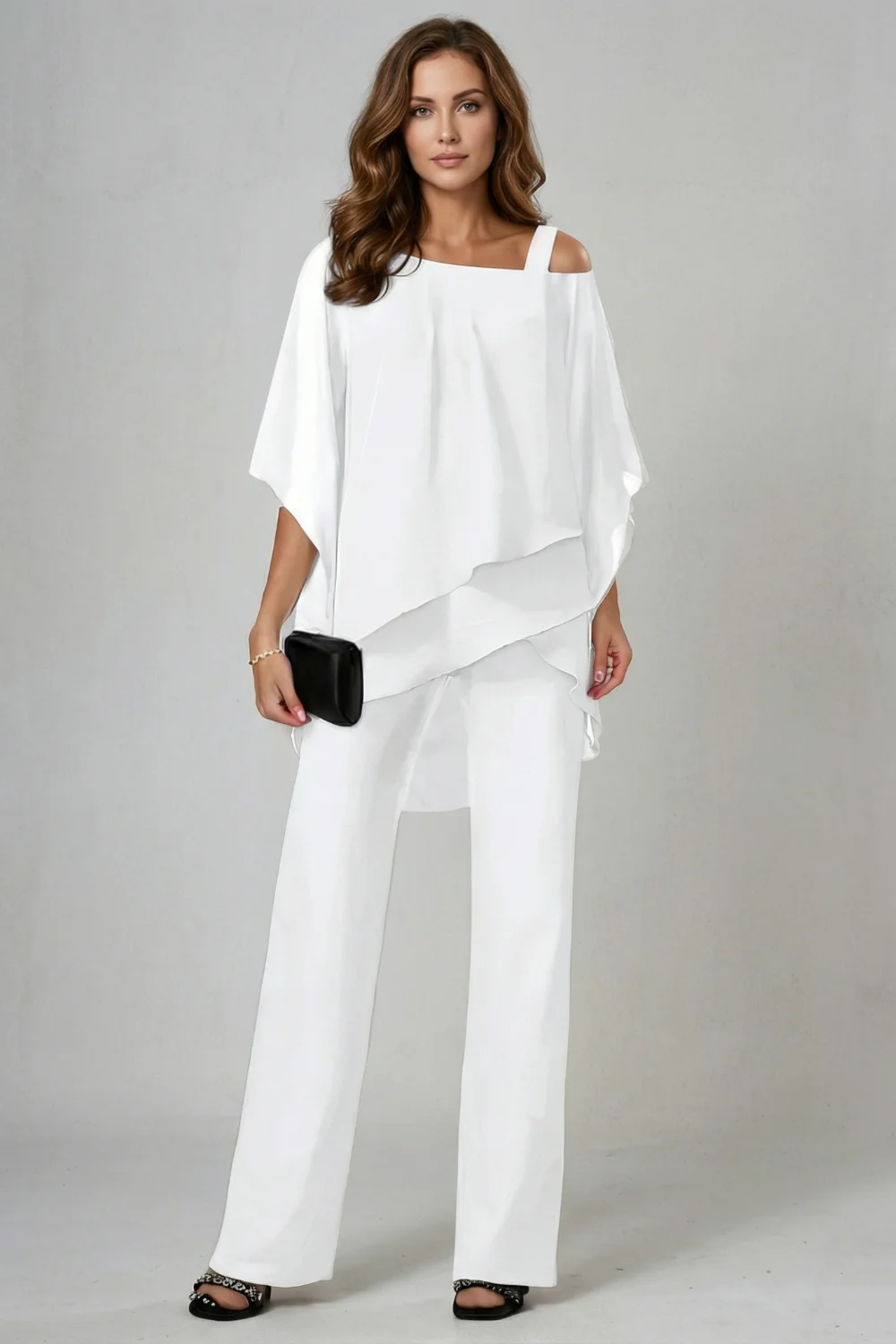 Élaria – Asymmetric chiffon flow – Top and trouser set - Image 2