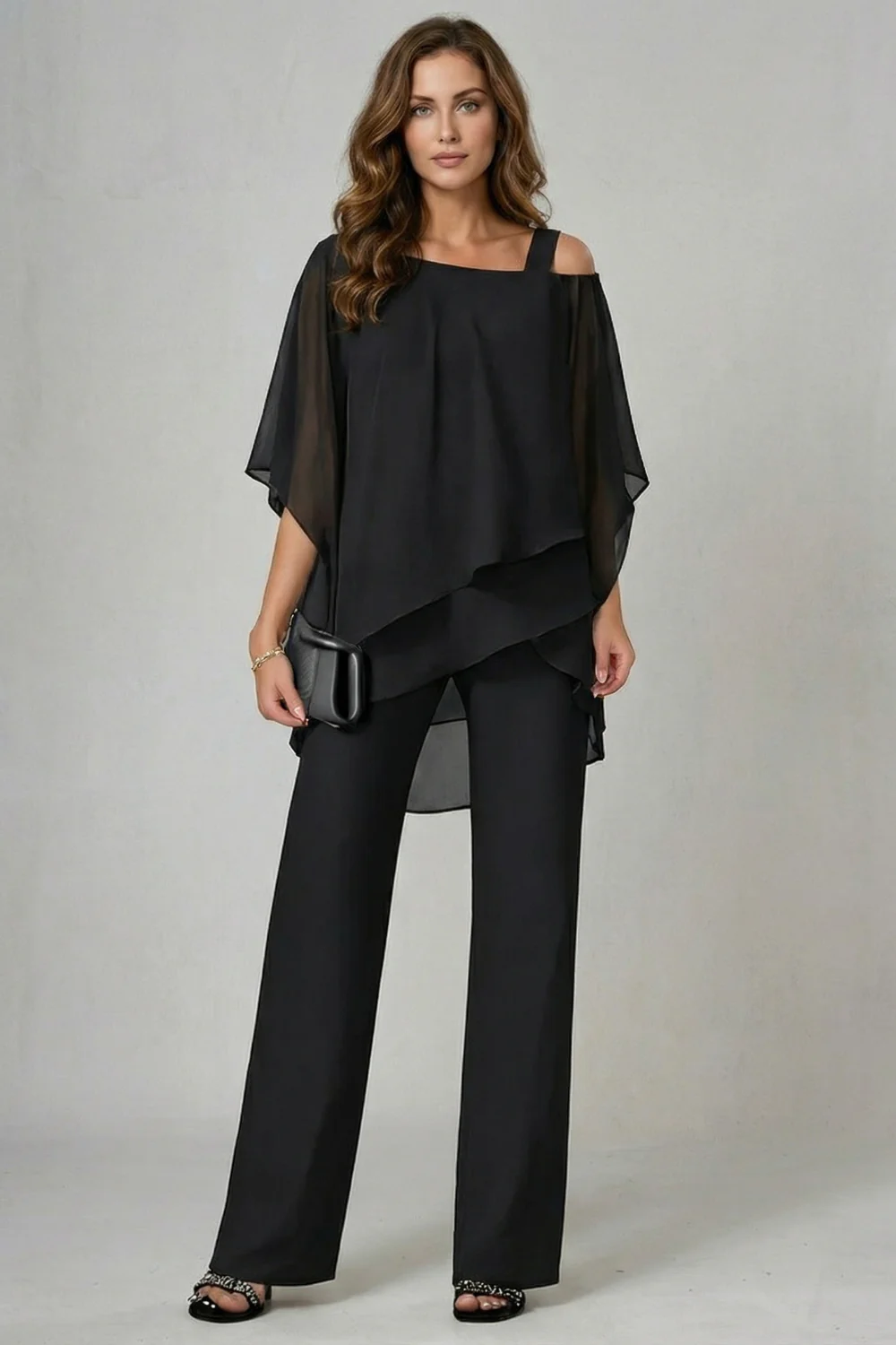 Élaria – Asymmetric chiffon flow – Top and trouser set - Image 6