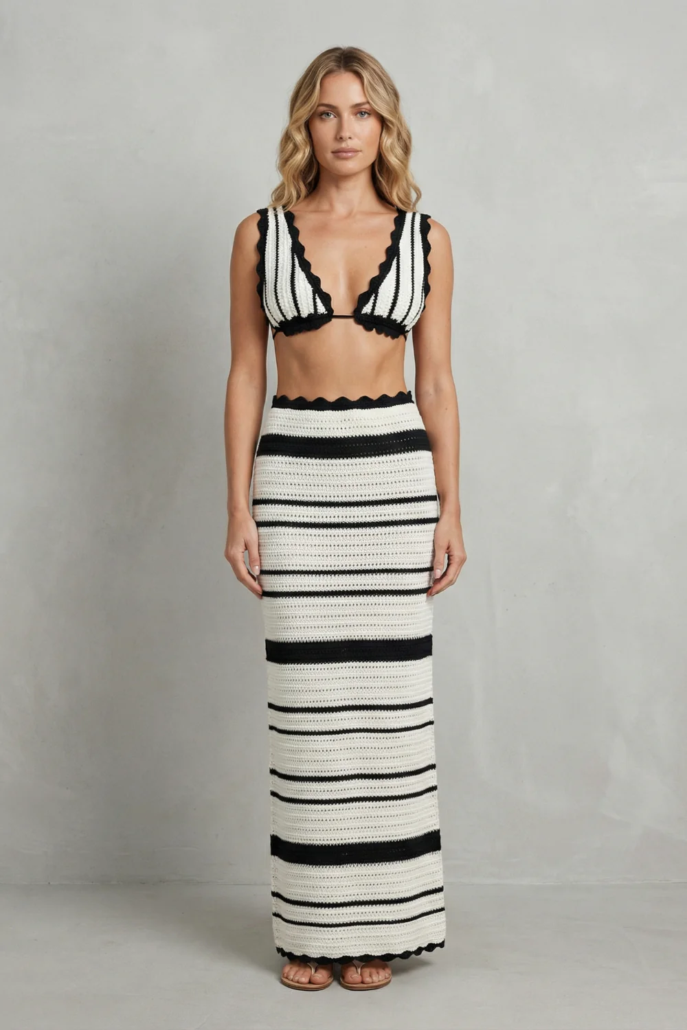 Paloma – Coastal allure – Women’s Open Sleeveless Crochet Set - Image 2