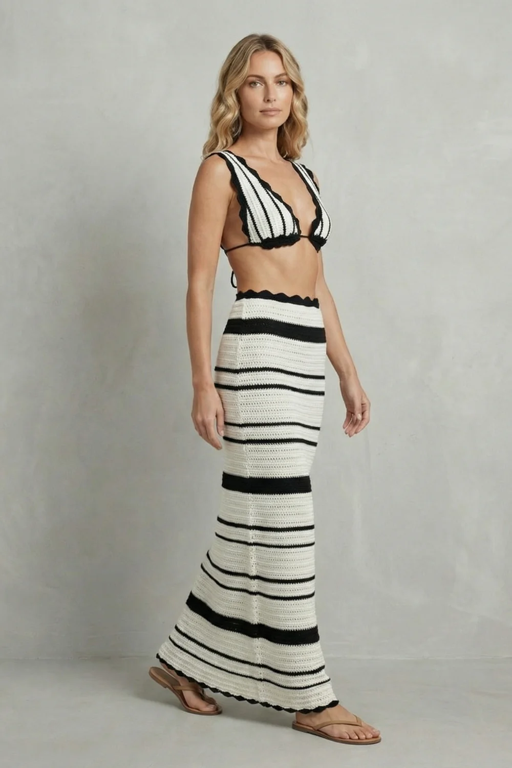 Paloma – Coastal allure – Women’s Open Sleeveless Crochet Set - Image 3
