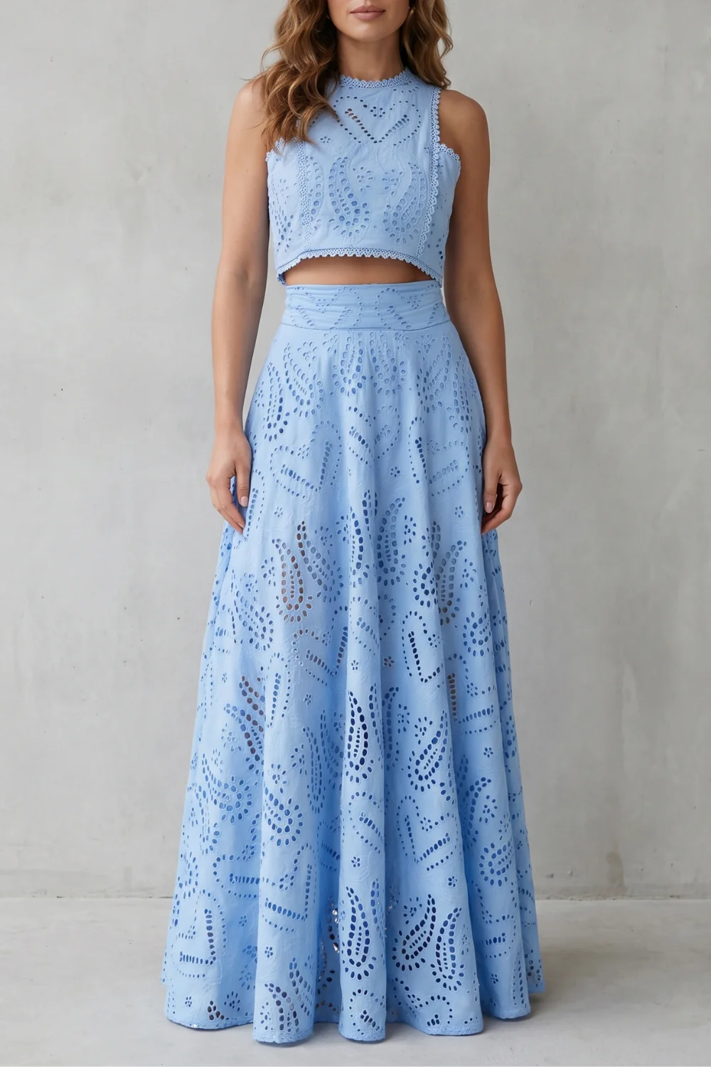 Parivelle – Embroidered lace elegance – Skirt set