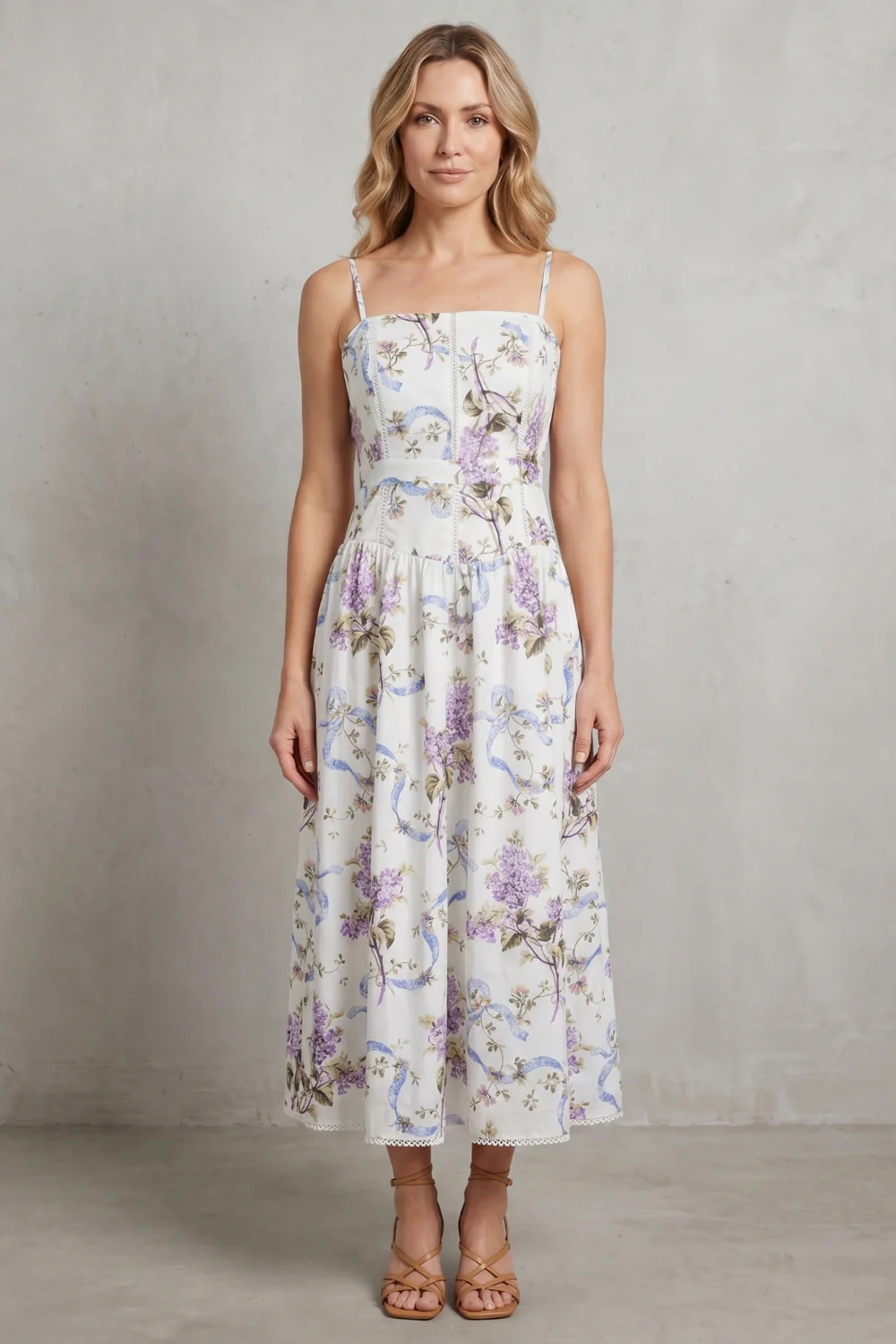 Parven – Sculpted corset bloom – Floral midi dress - Image 2