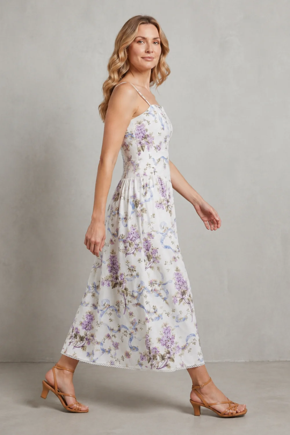 Parven – Sculpted corset bloom – Floral midi dress - Image 3