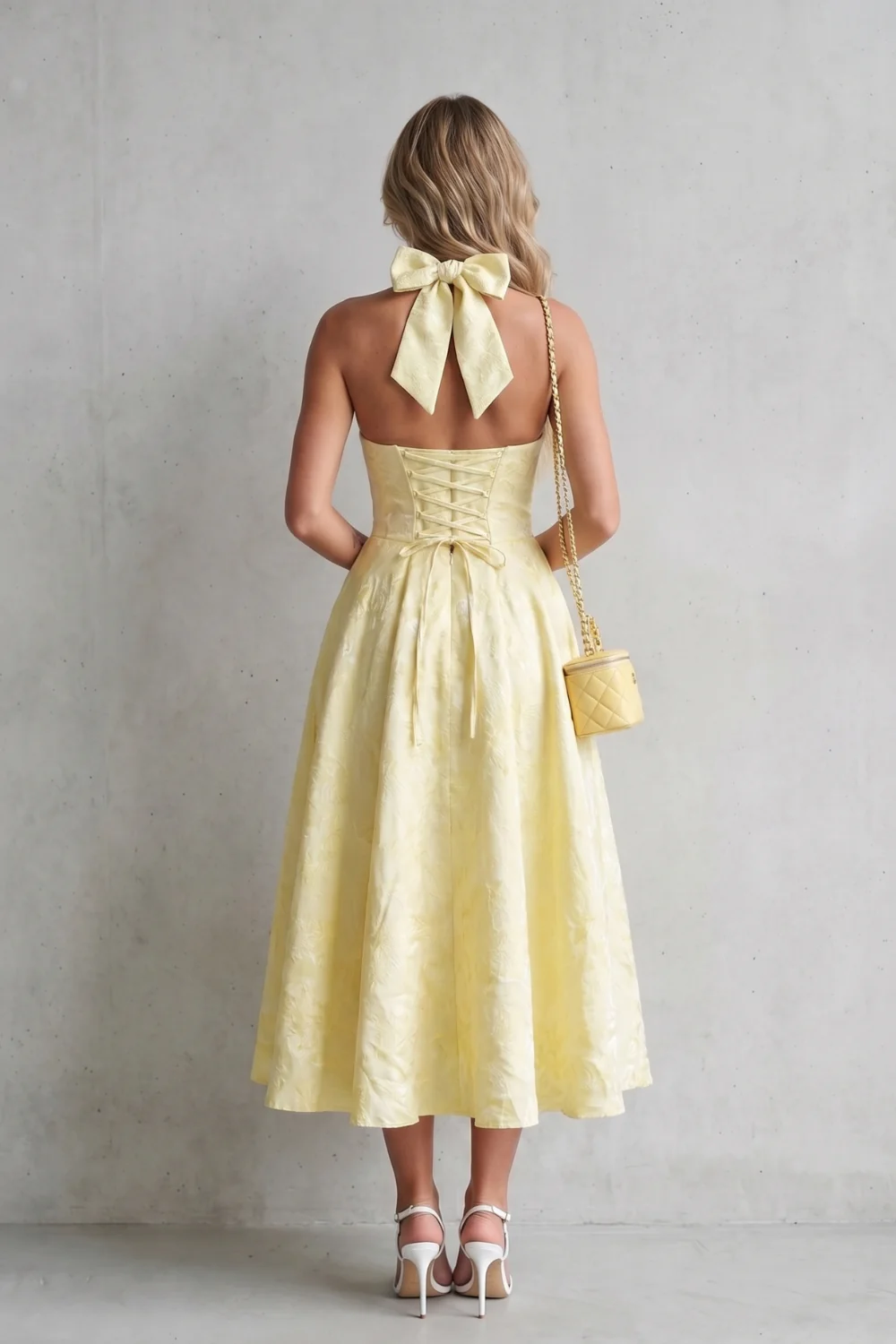 Rosalune – Halter floral elegance – Midi dress - Image 4
