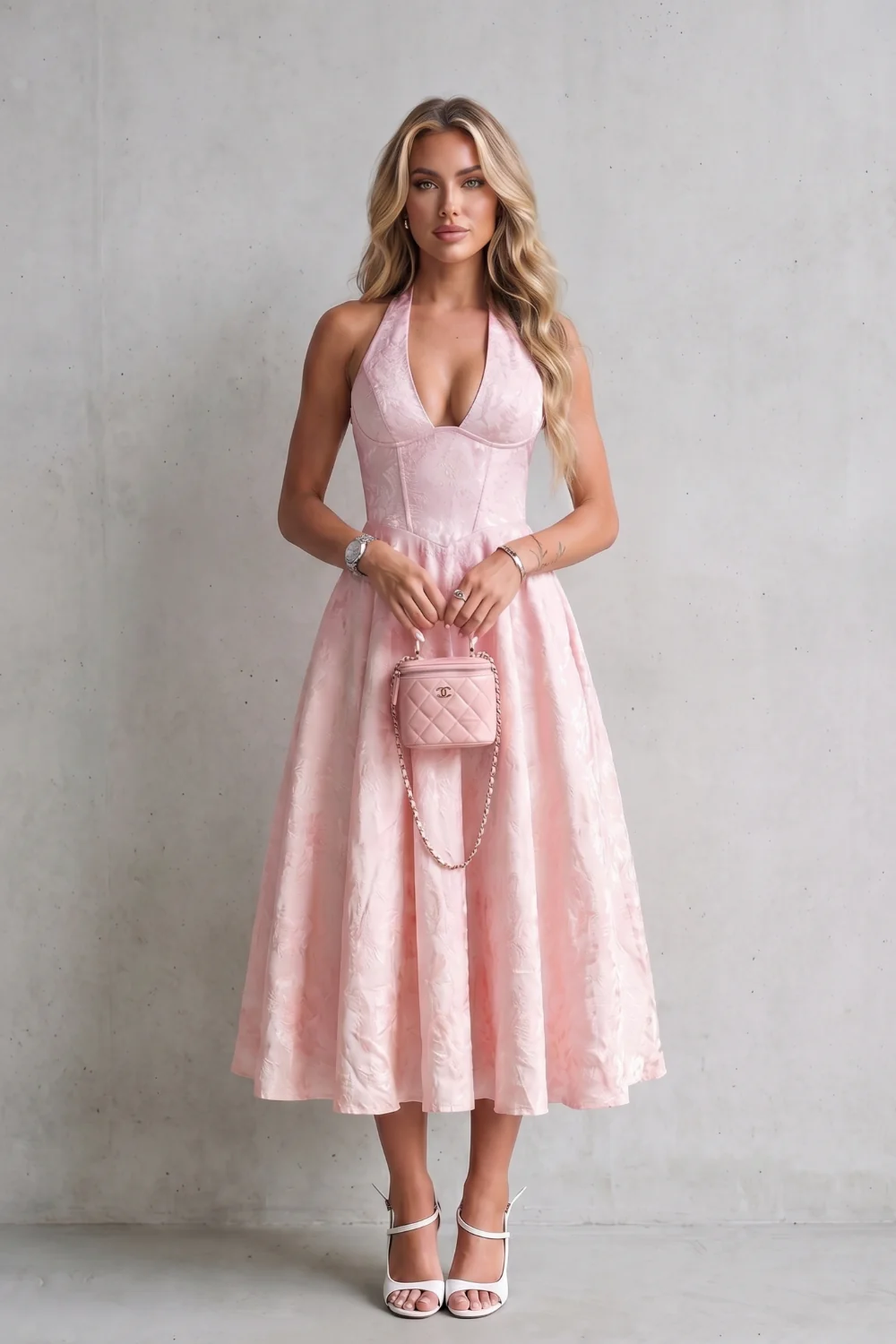Rosalune – Halter floral elegance – Midi dress - Image 6