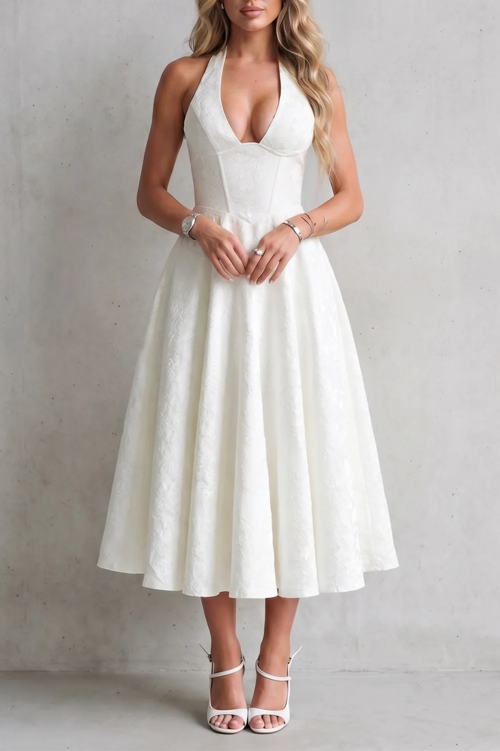 Rosalune – Halter floral elegance – Midi dress - Image 8