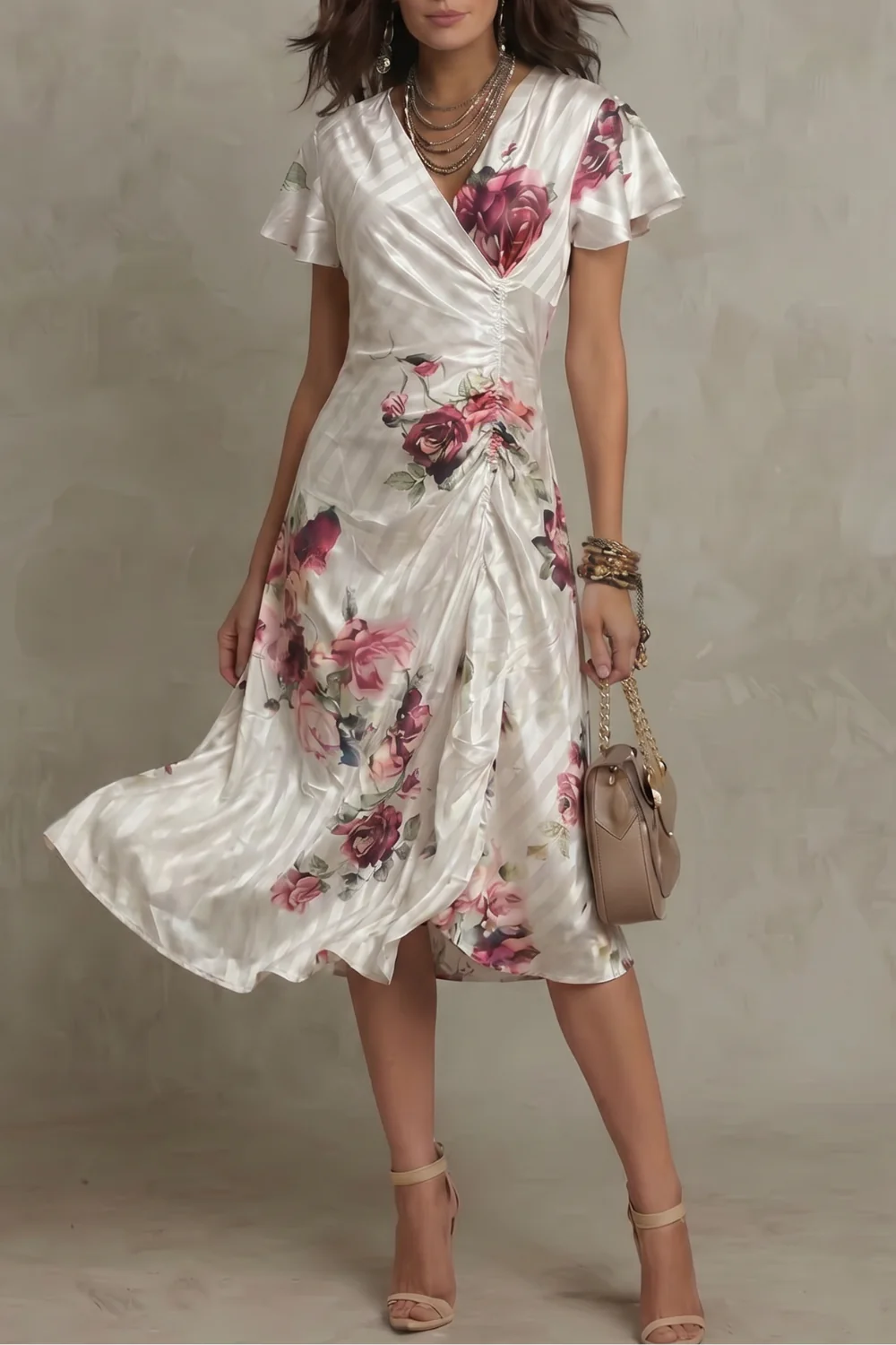 Rosavienne – Vintage satin romance – Midi dress - Image 5