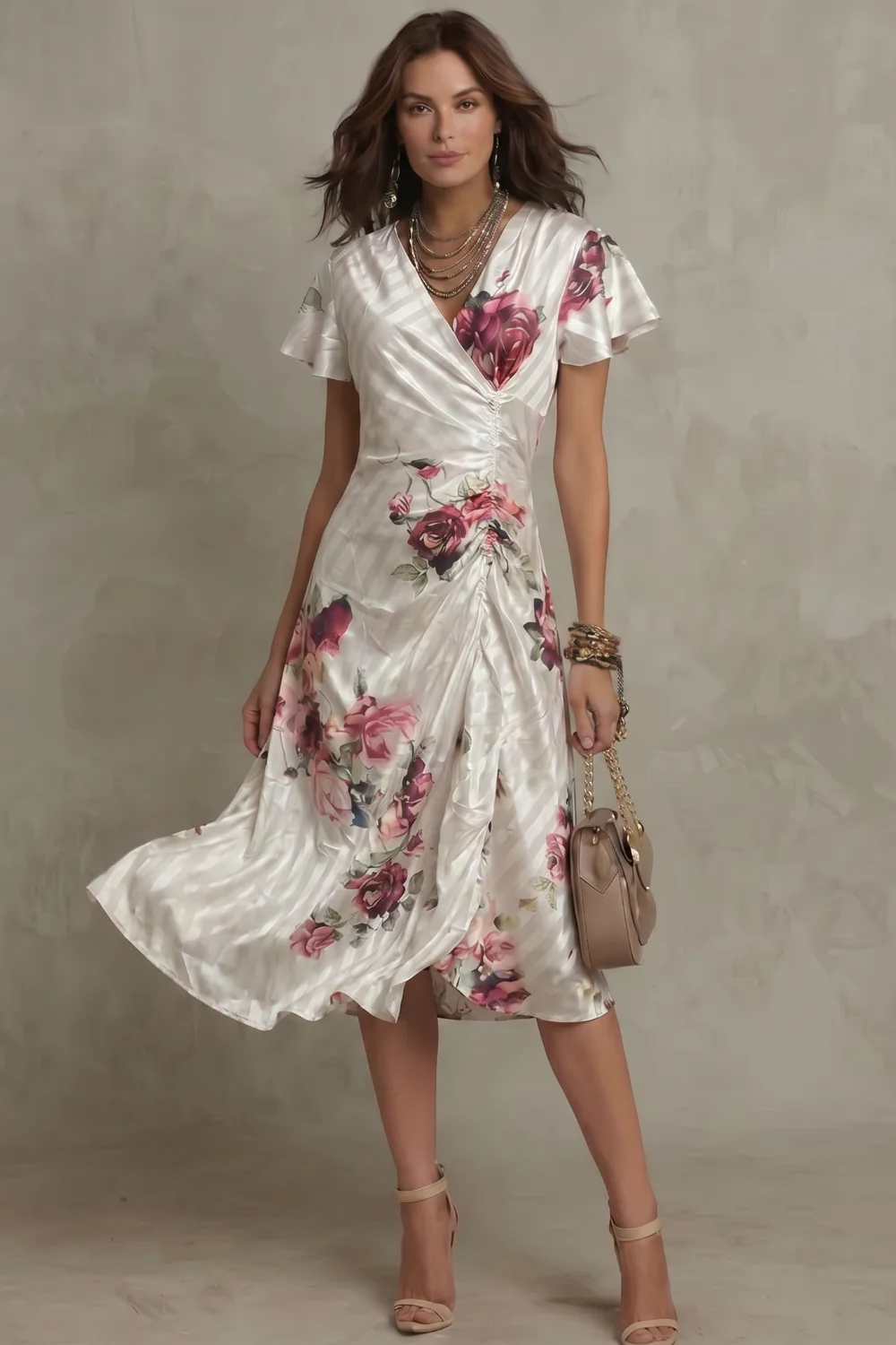 Rosavienne – Vintage satin romance – Midi dress - Image 6