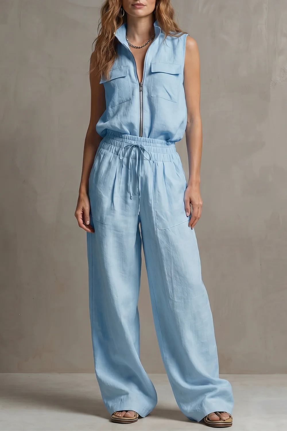 Roselune – Relaxed zip-front elegance – Trouser set - Image 13