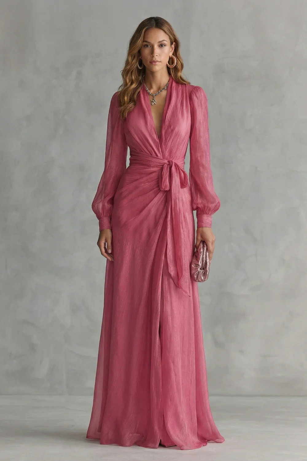 Rosénelle – Flowing chiffon elegance – Maxi dress - Image 2