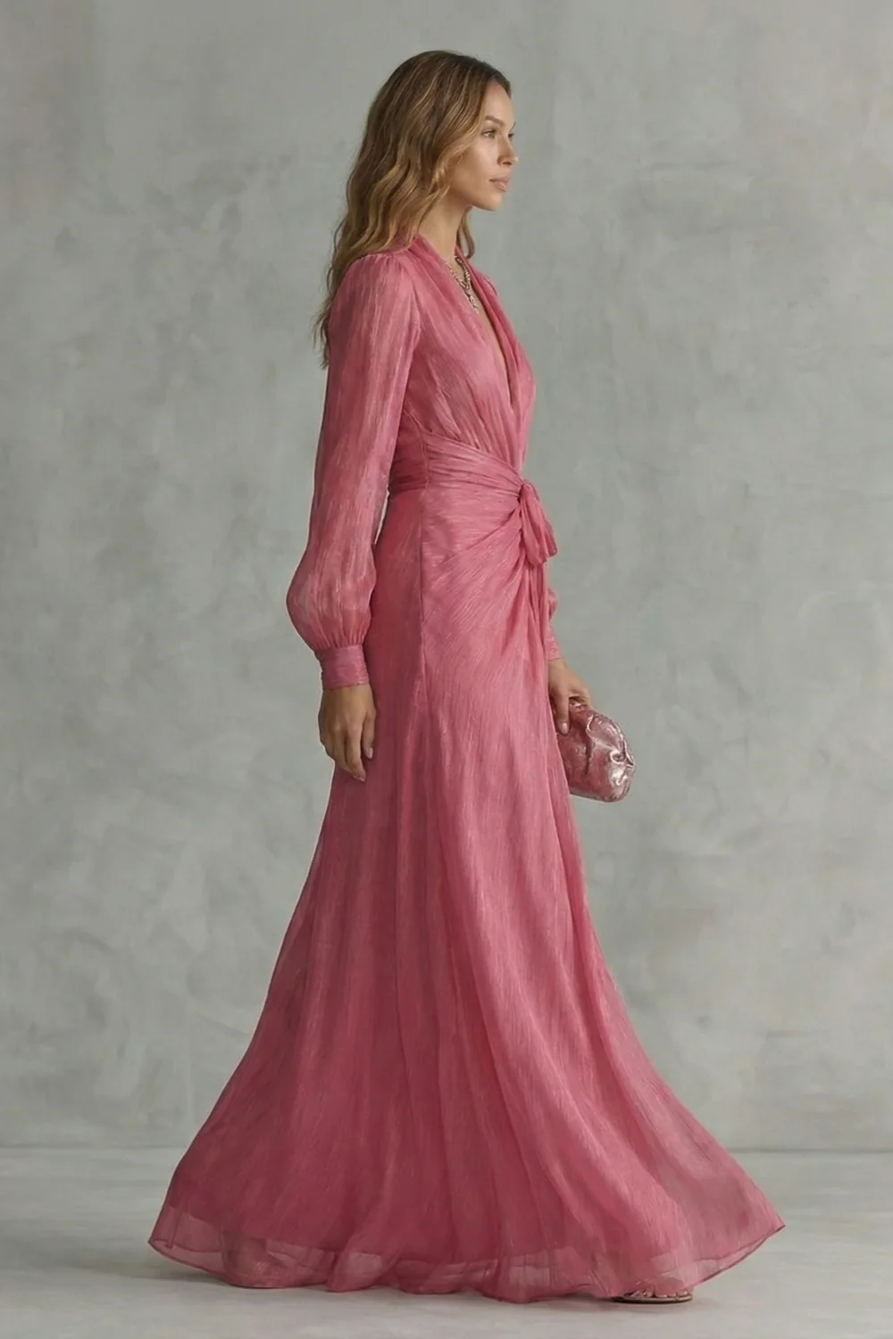 Rosénelle – Flowing chiffon elegance – Maxi dress - Image 3