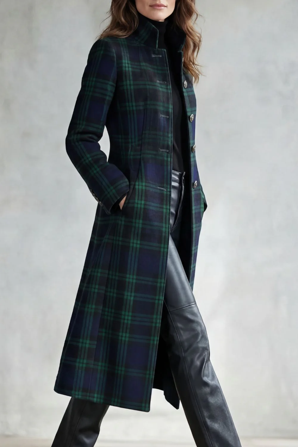 Rowleigh – Highland check silhouette – Wool blend coat - Image 3