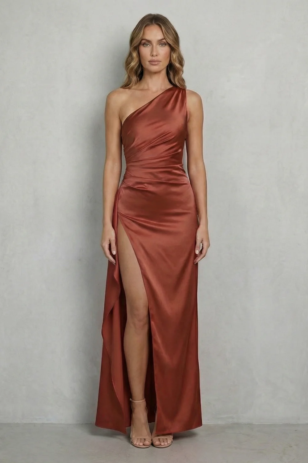 Scarlette – Liquid satin drape – One-shoulder evening gown - Image 14