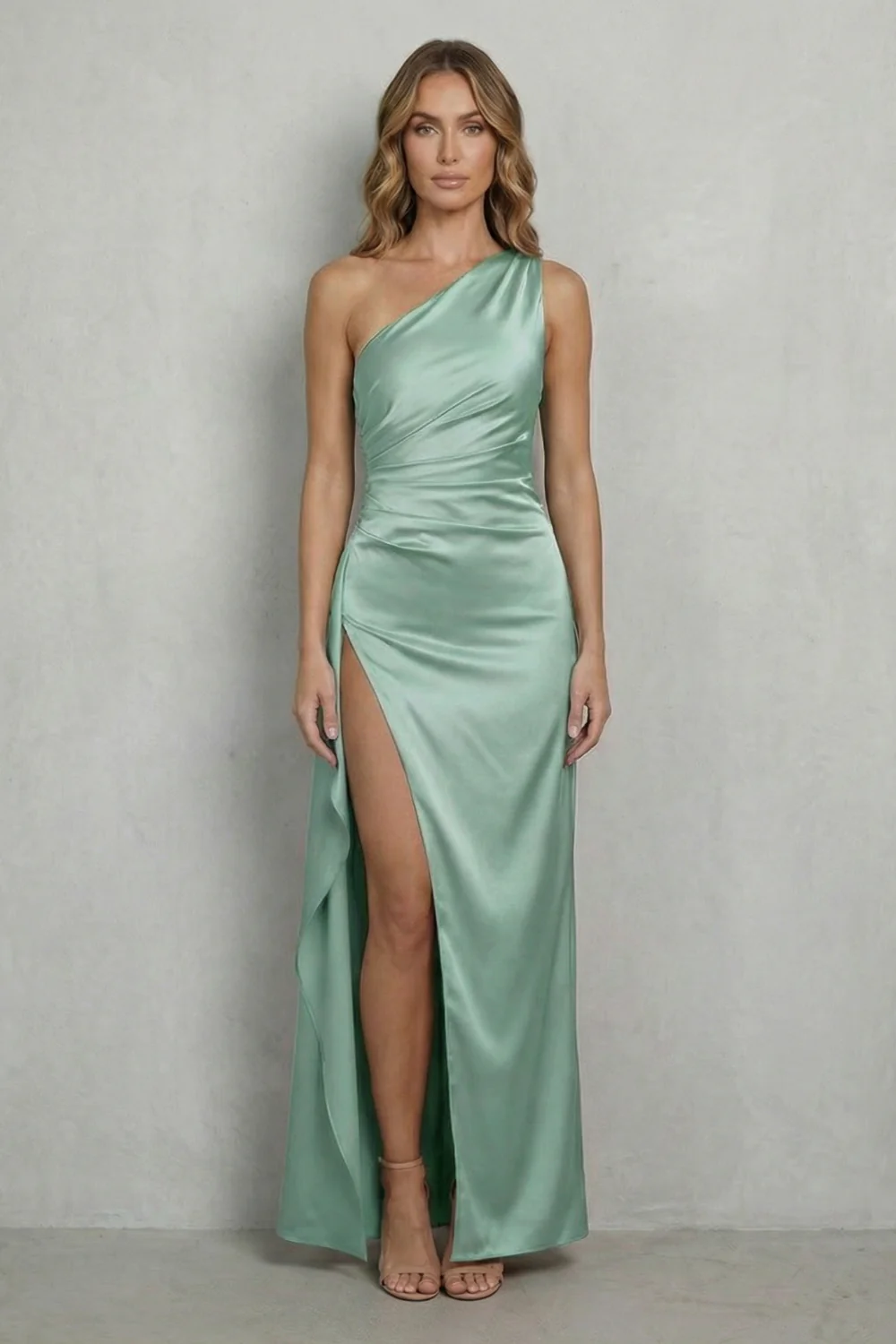 Scarlette – Liquid satin drape – One-shoulder evening gown - Image 16