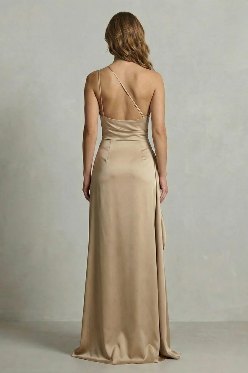 Seraphina – Liquid satin allure – One shoulder maxi dress - Image 8
